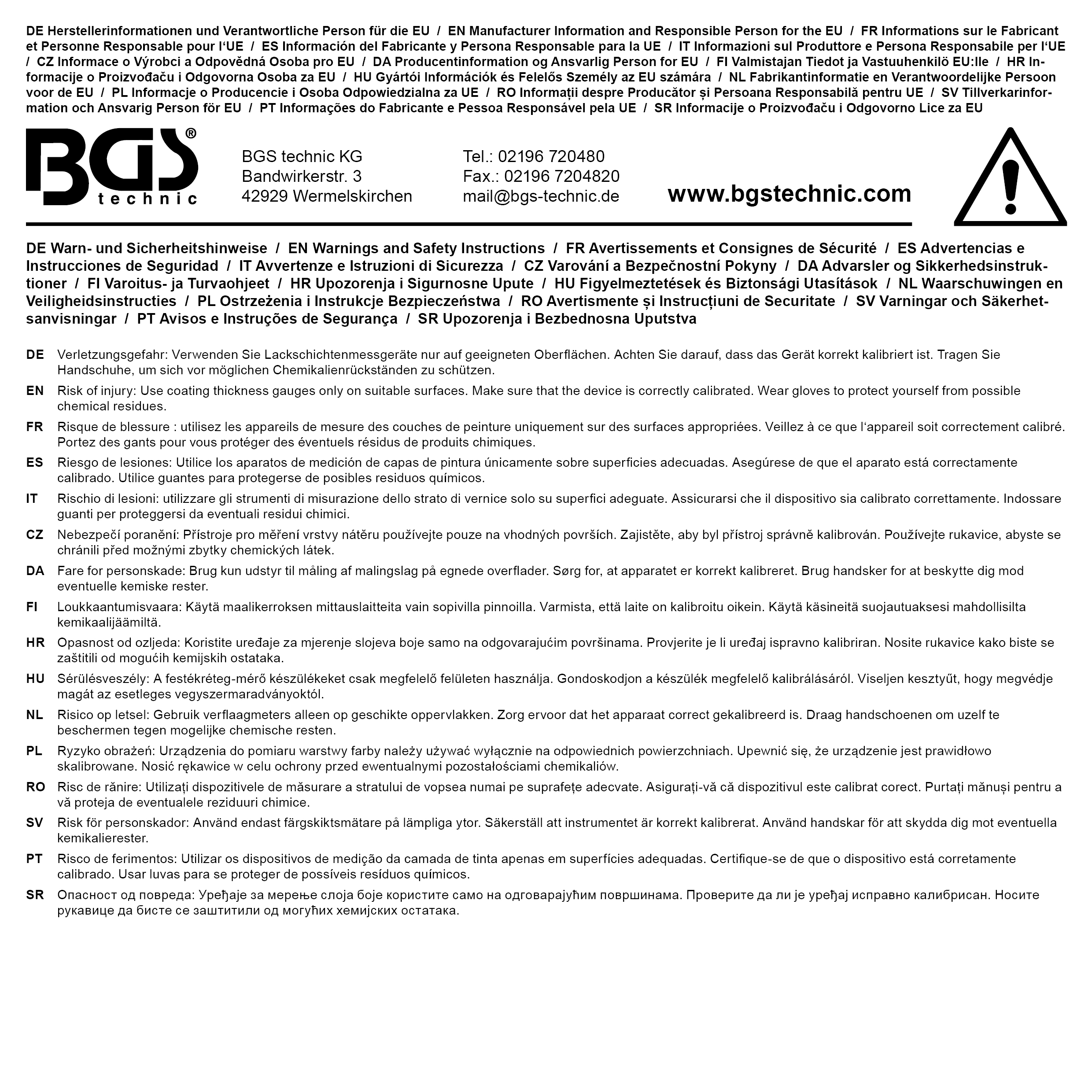BGS Lackschichten-Messgerät | für Eisen- und Nicht-Eisen-Metalle