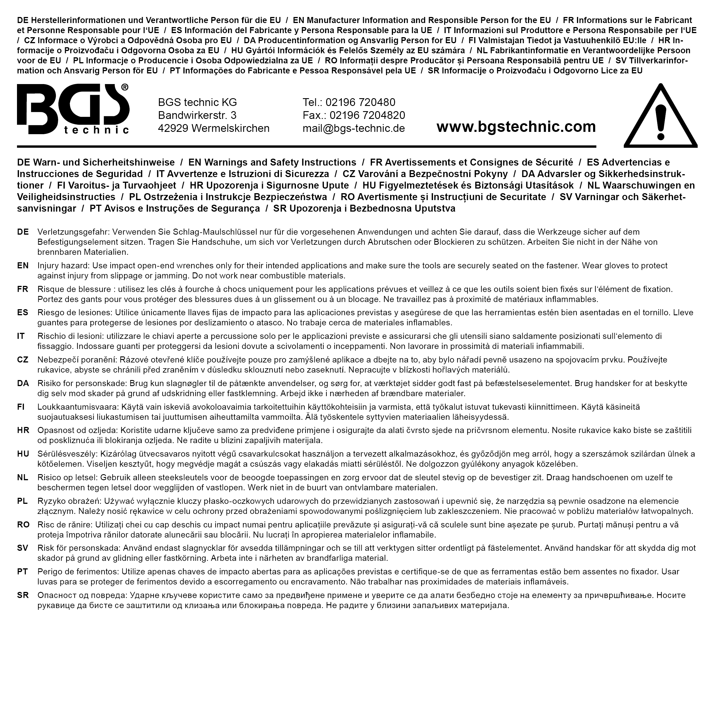 BGS Schlag-Maulschlüssel | SW 55 mm