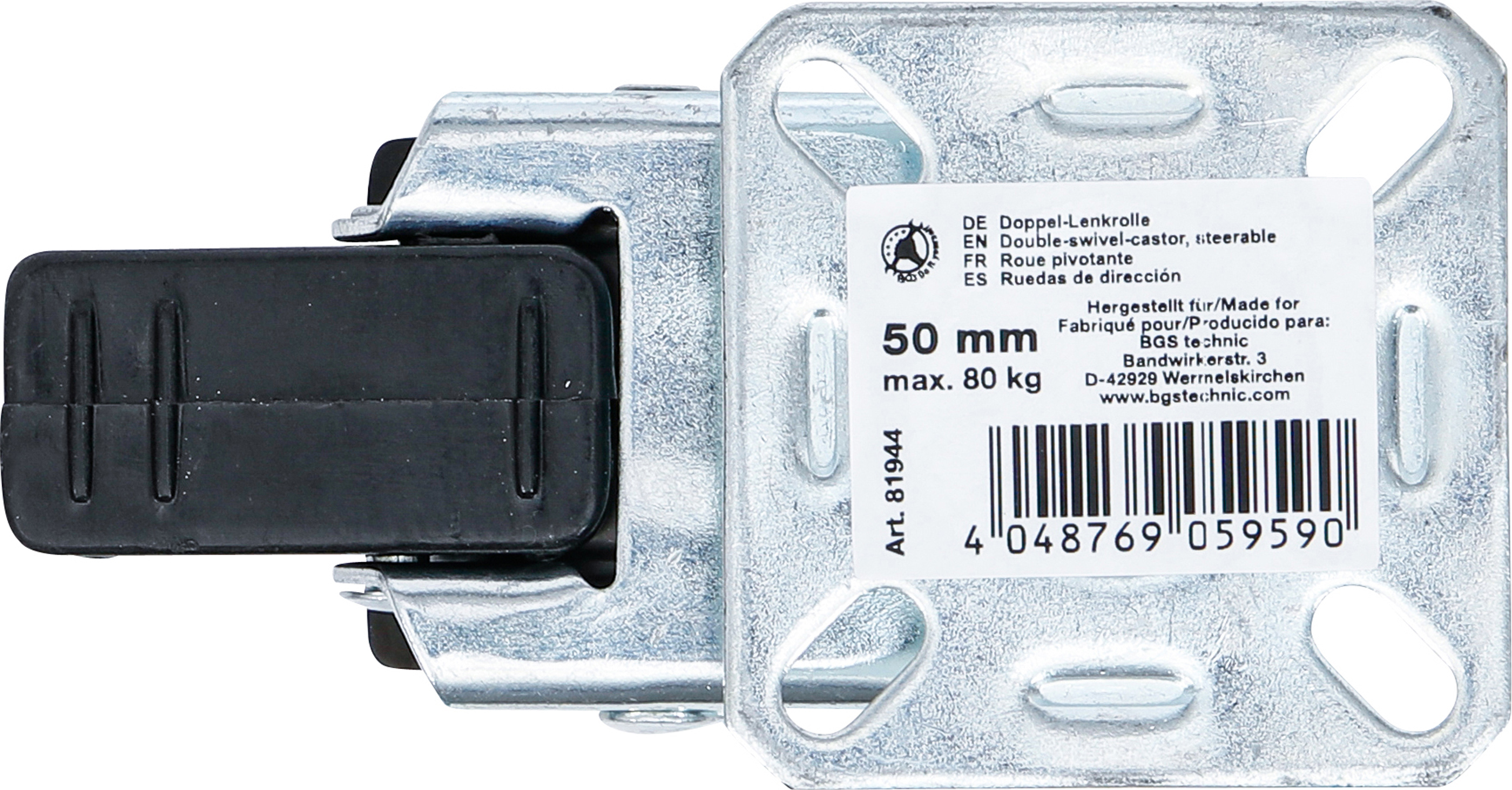 BGS Doppel-Lenkrolle | mit Bremse | Ø 50 mm