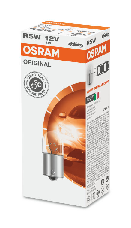Osram Original Kugellampe 12V 5W R5W 1 987 302 204 BA15s 10er Pack