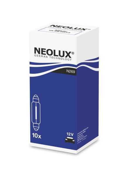 Neolux N269 Soffitte 12V 10W 31mm C10W SV8,5-8 Glühlampe 10er Pack