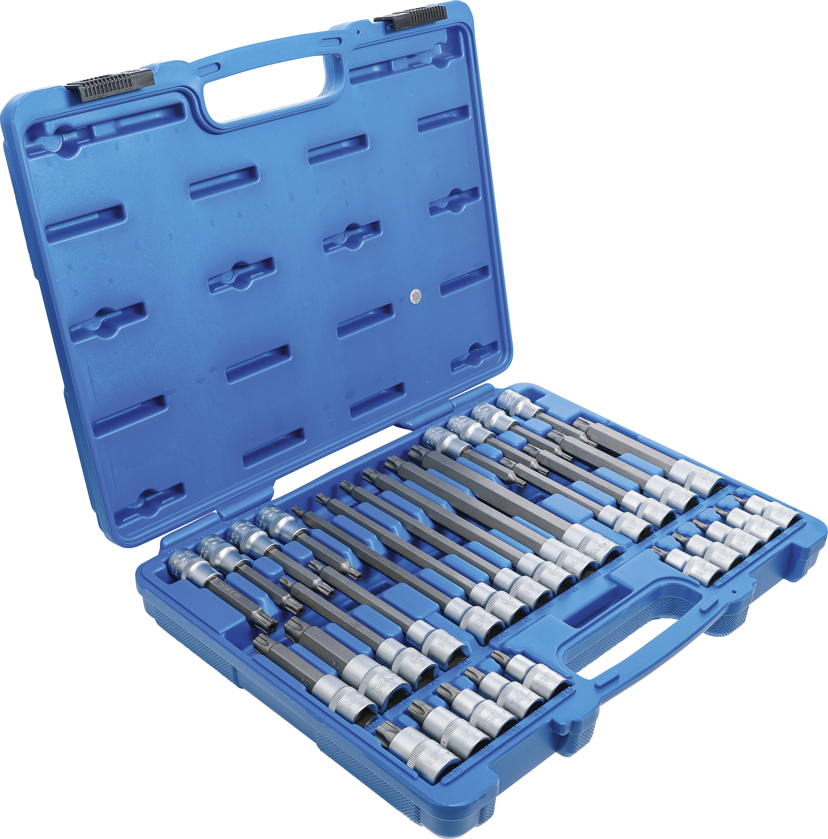 BGS Bit-Einsatz-Satz | Antrieb Innenvierkant 12,5 mm (1/2") | TPS-Profil (für Torx Plus) mit Bohrung TPS20 - TPS70 | 32-tlg.