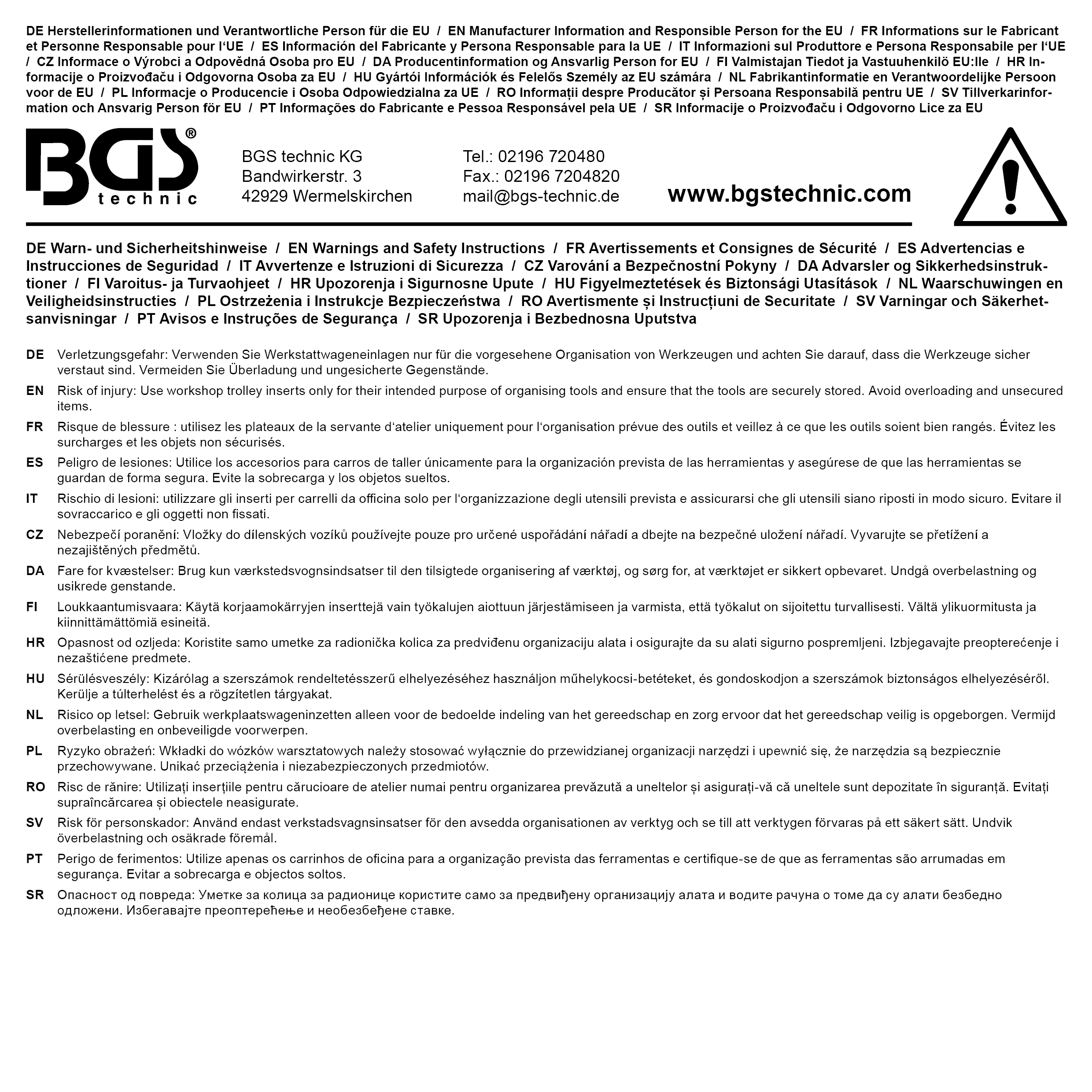 BGS Werkstattwageneinlage 1/3: Blechscheren, Stufenbohrer | 5-tlg.