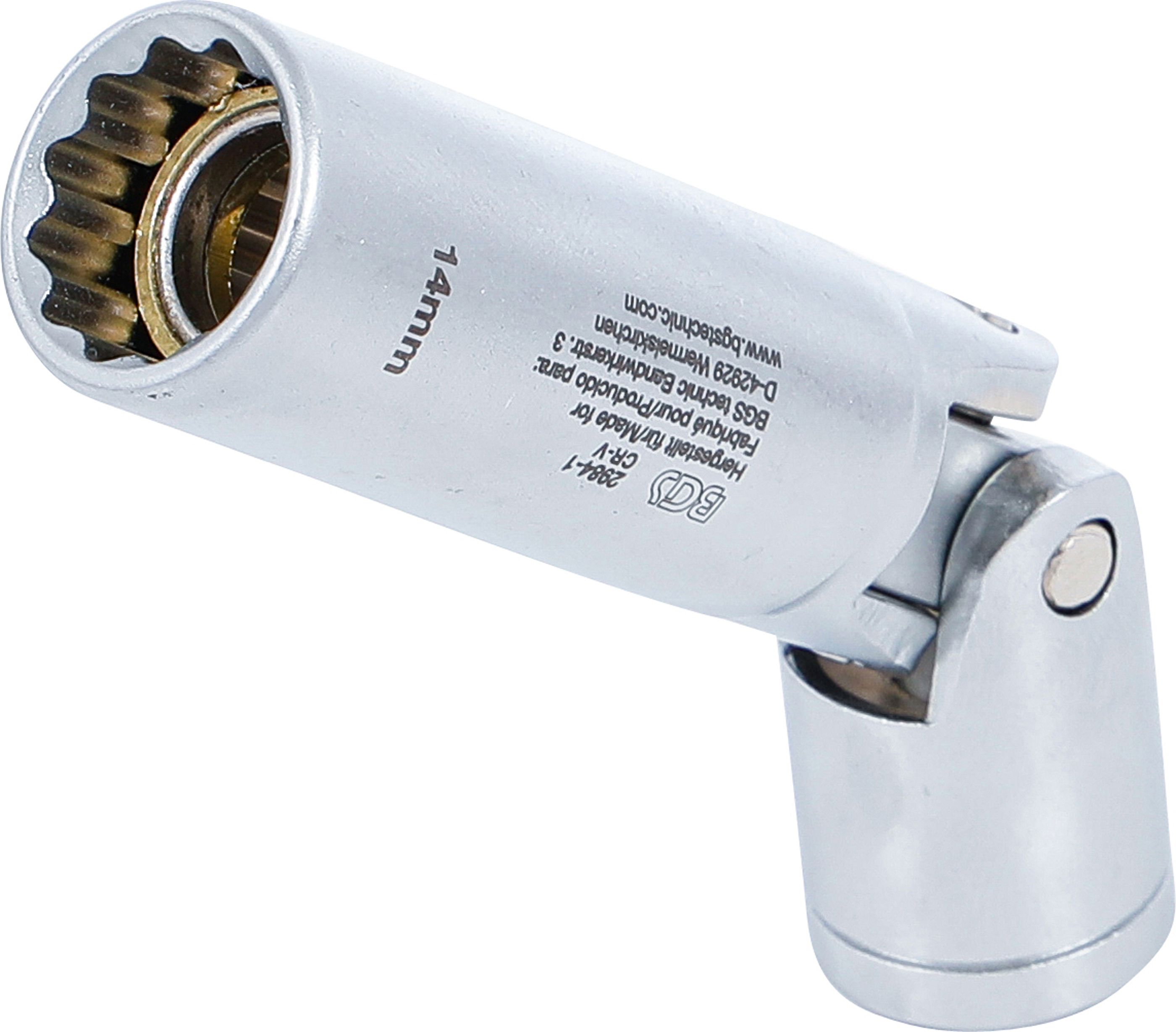 BGS Glühkerzen-Gelenk-Einsatz Zwölfkant | Antrieb Innenvierkant 10 mm (3/8") | SW 14 mm