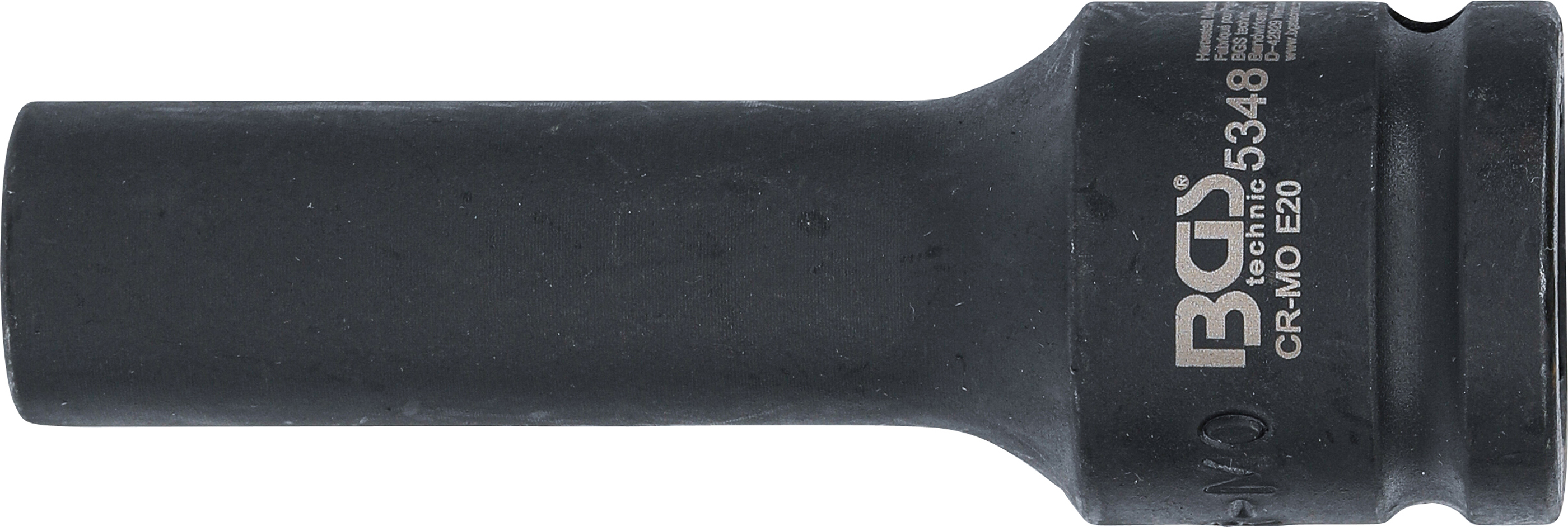 BGS Kraft-Steckschlüssel-Einsatz E-Profil, tief | Antrieb Innenvierkant 20 mm (3/4") | SW E20