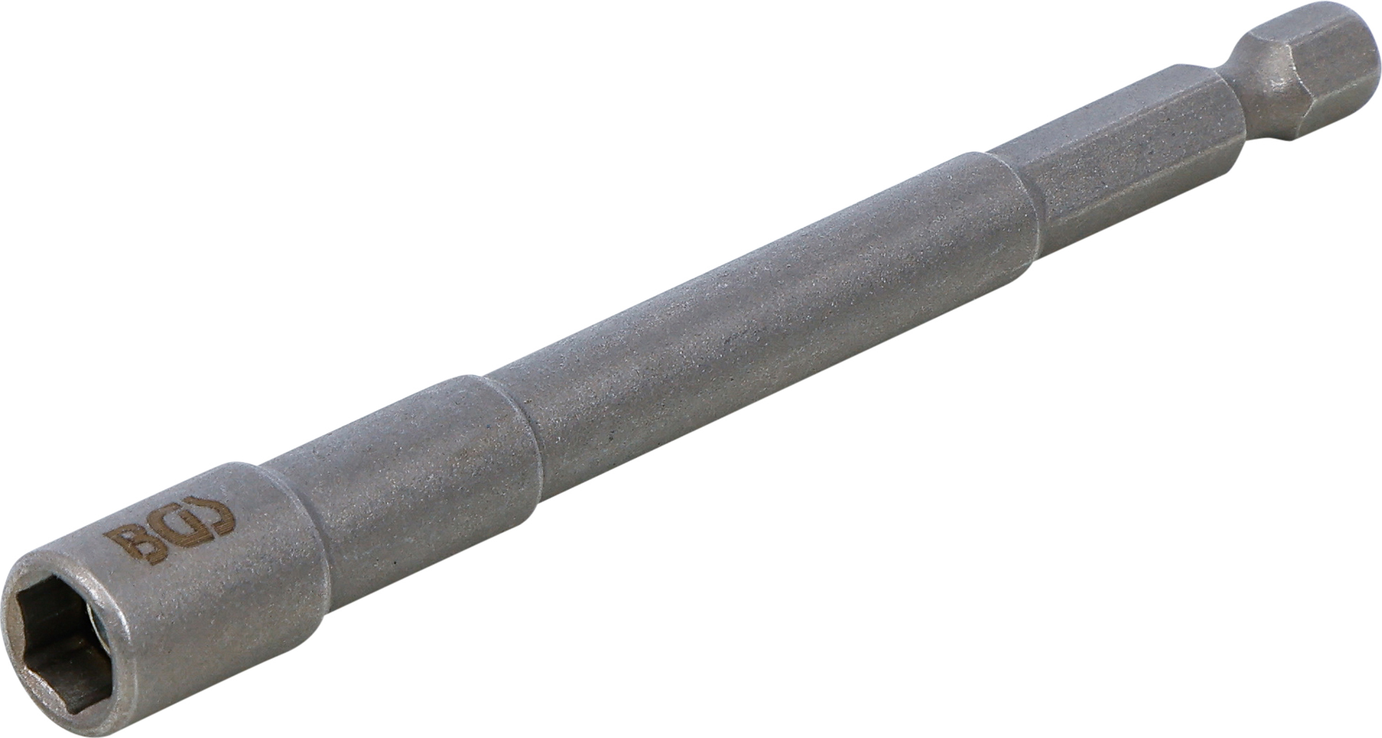 BGS Steckschlüssel-Einsatz Sechskant, extra lang | für Bohrmaschinen | Antrieb Außensechskant 6,3 mm (1/4") | SW 7 mm
