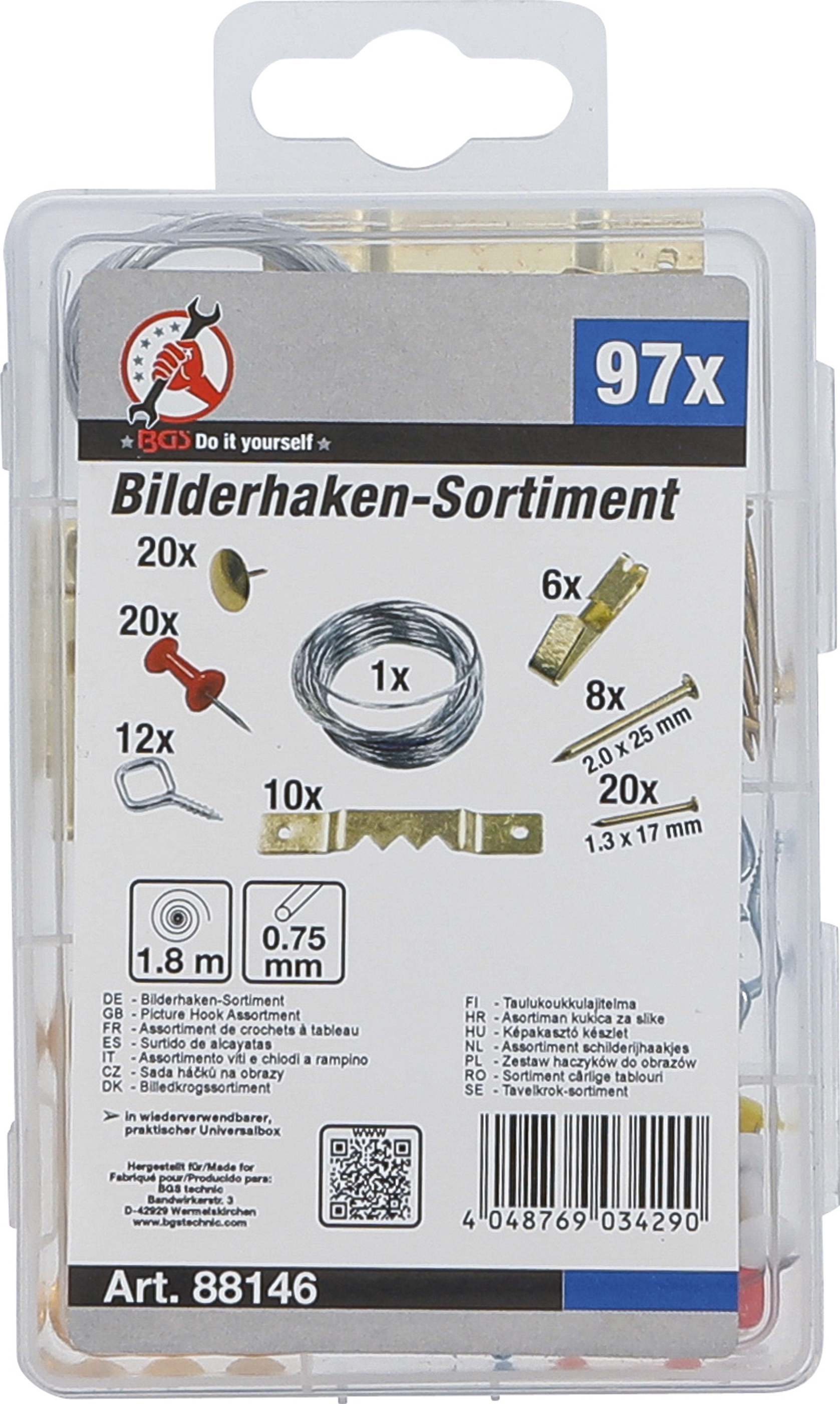 BGS Bilderhaken-Sortiment | 97-tlg.