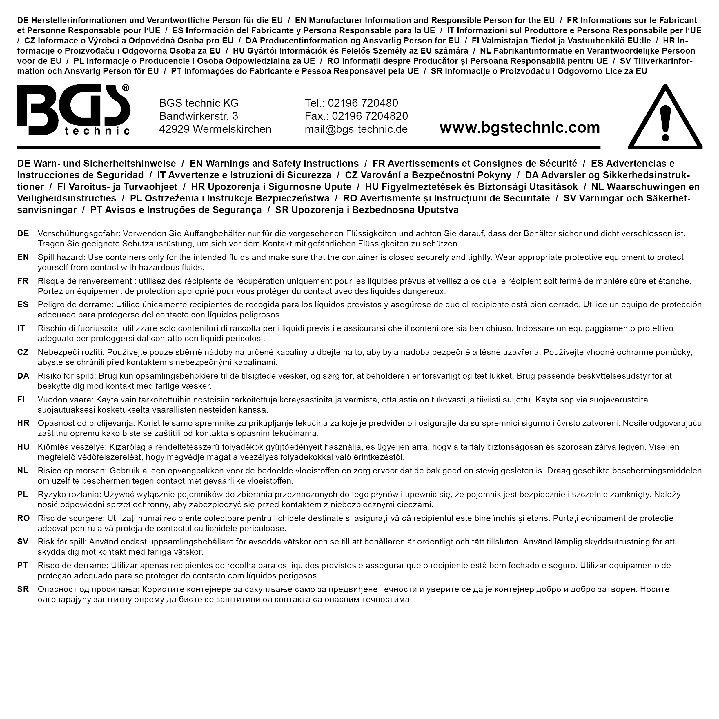 BGS Öl-Auffang-Kanister | extra flach | 20 l