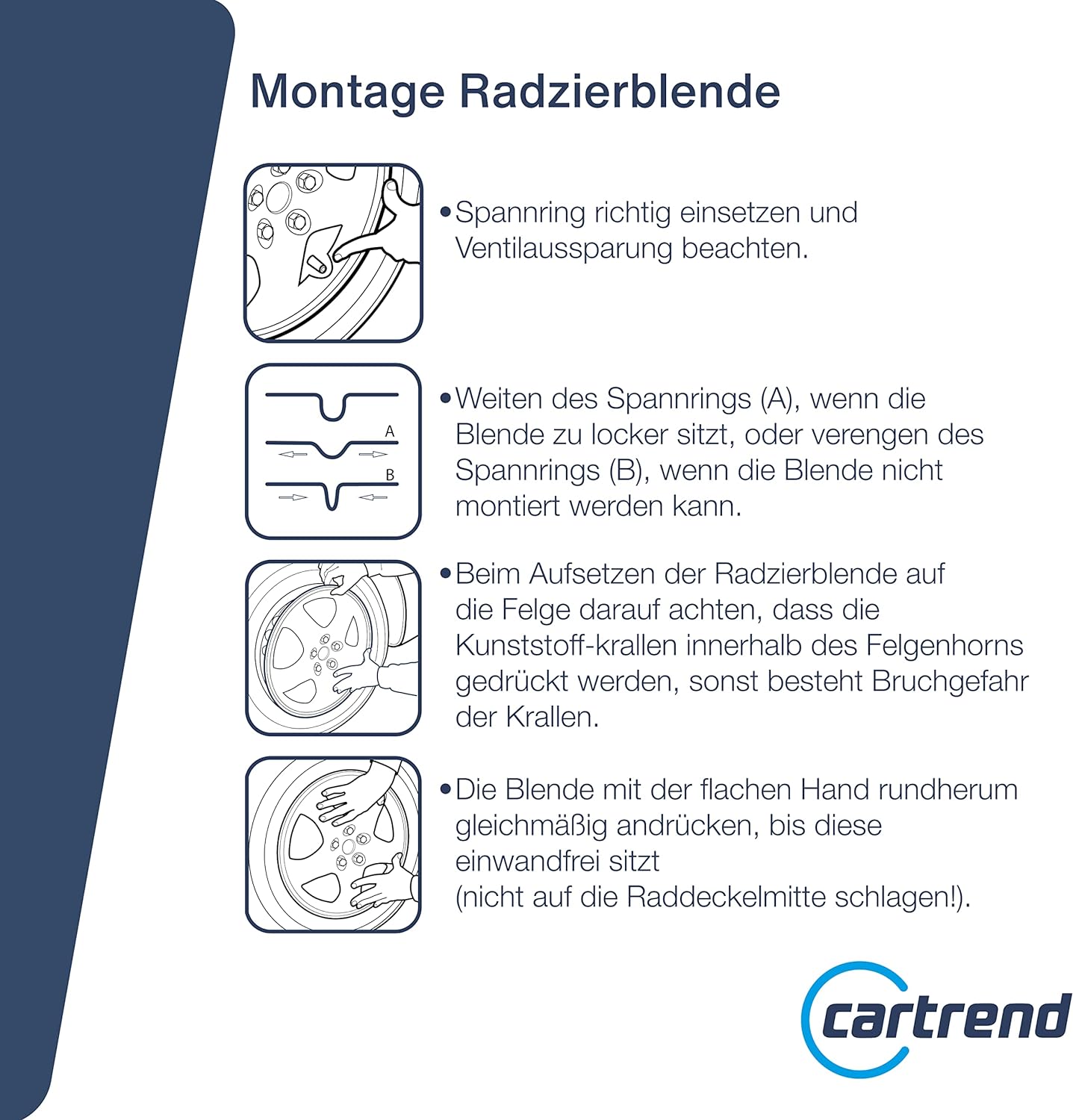 Cartrend Radzierblende Flow 4er Set