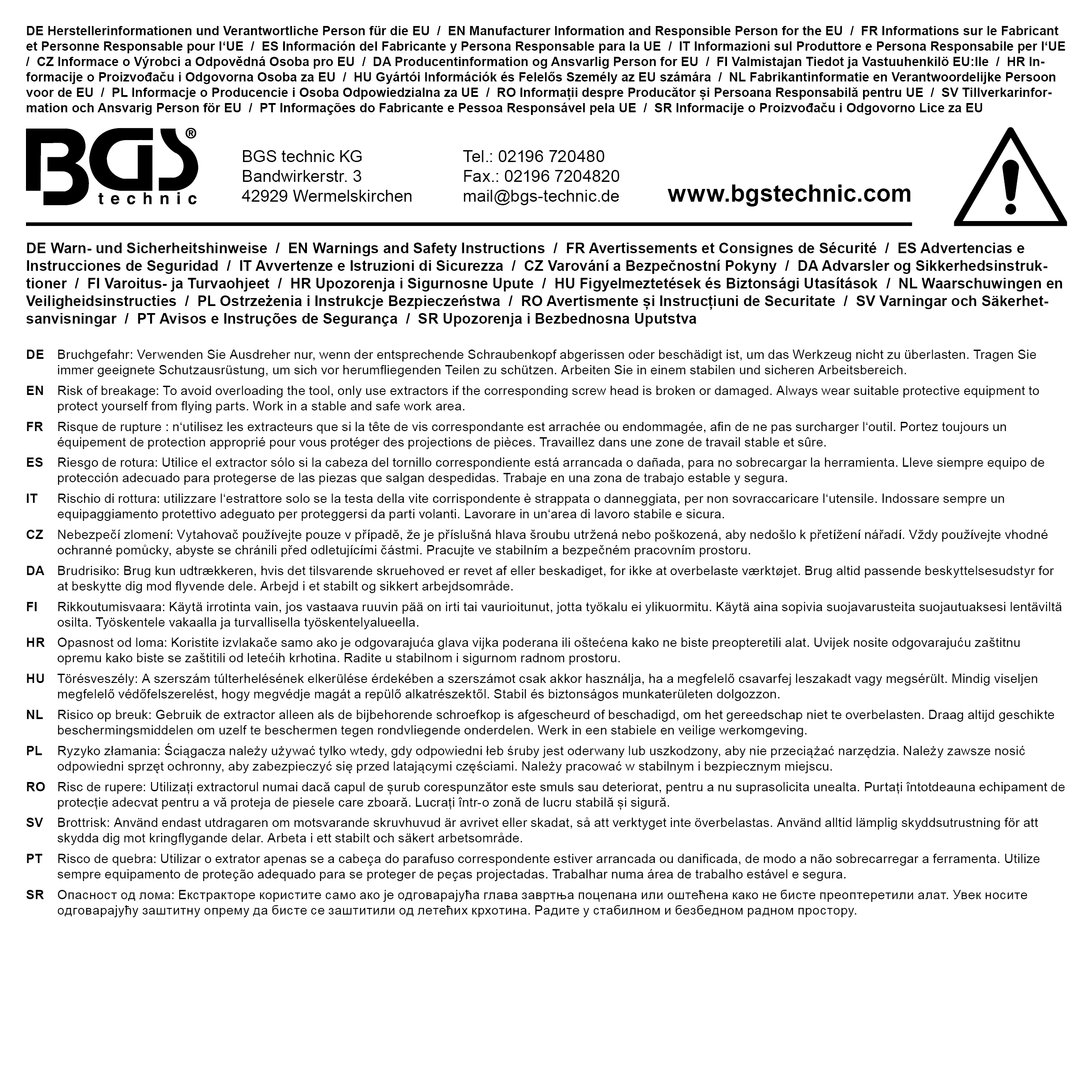 BGS Schraubenausdreher-Bit-Einsatz | Antrieb Innenvierkant 6,3 mm (1/4") | für defektes T-Profil (für Torx) T10