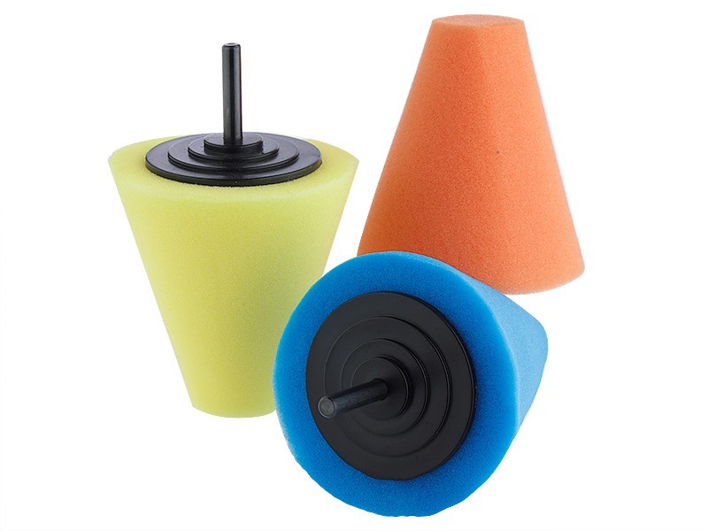 Carmotion Polierpads Polierkegel FI32 x FI80 x 80 mm M6 Adapter 3 Stk