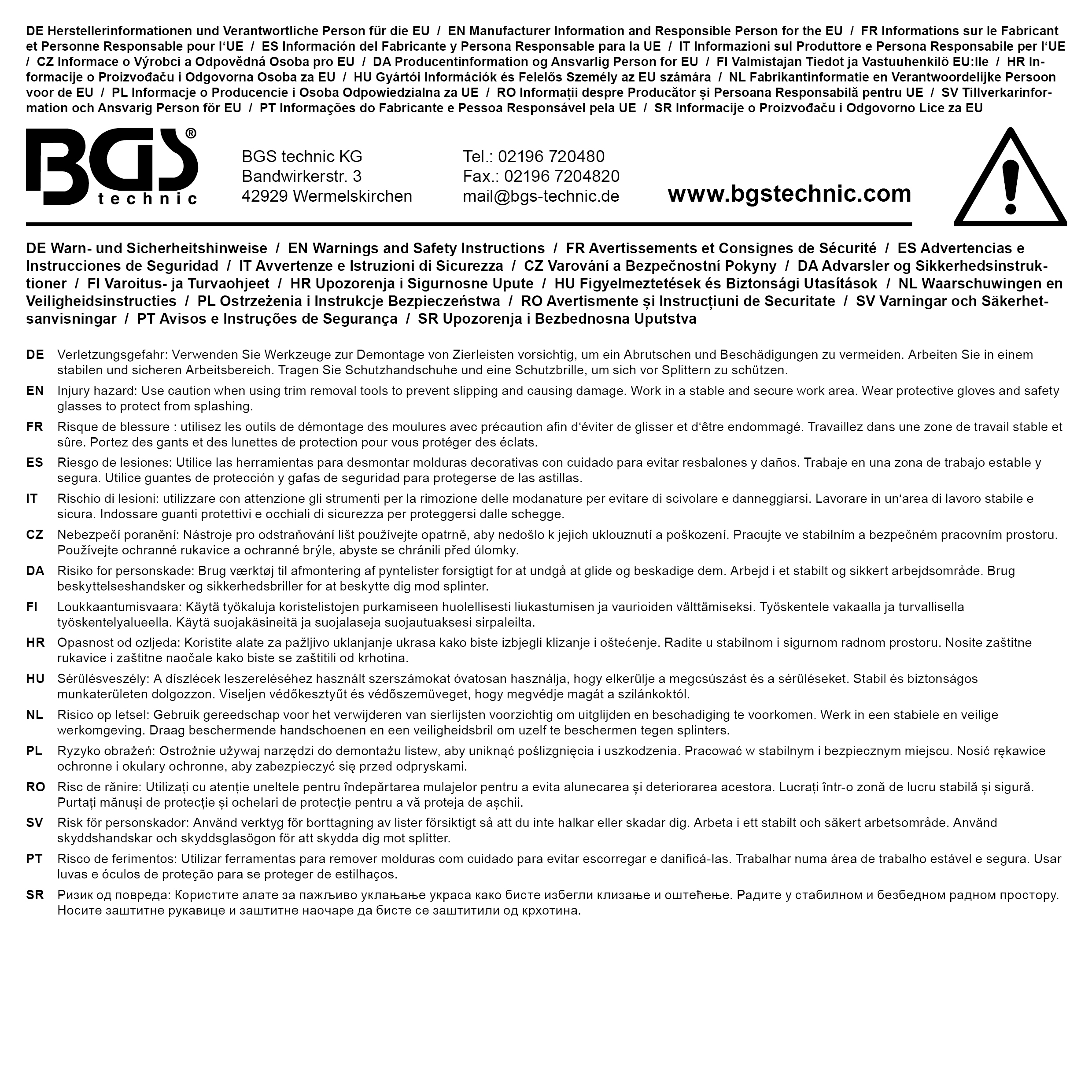 BGS Zierleistenkeil-/Schaber-Satz | 27-tlg.