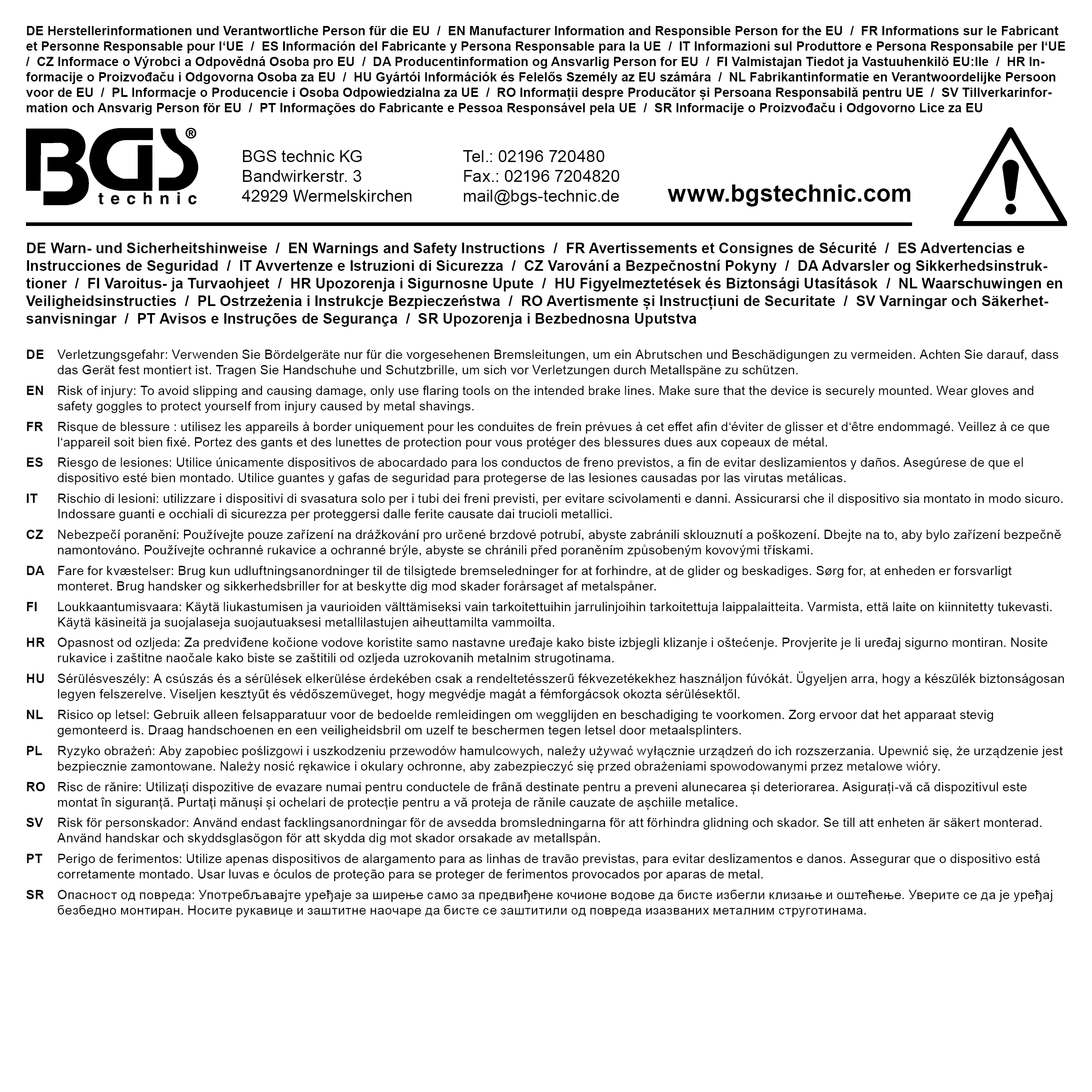 BGS Pressdorn SAE OP1/OP2 | für Art. 8917, 6683, 9838, 8918