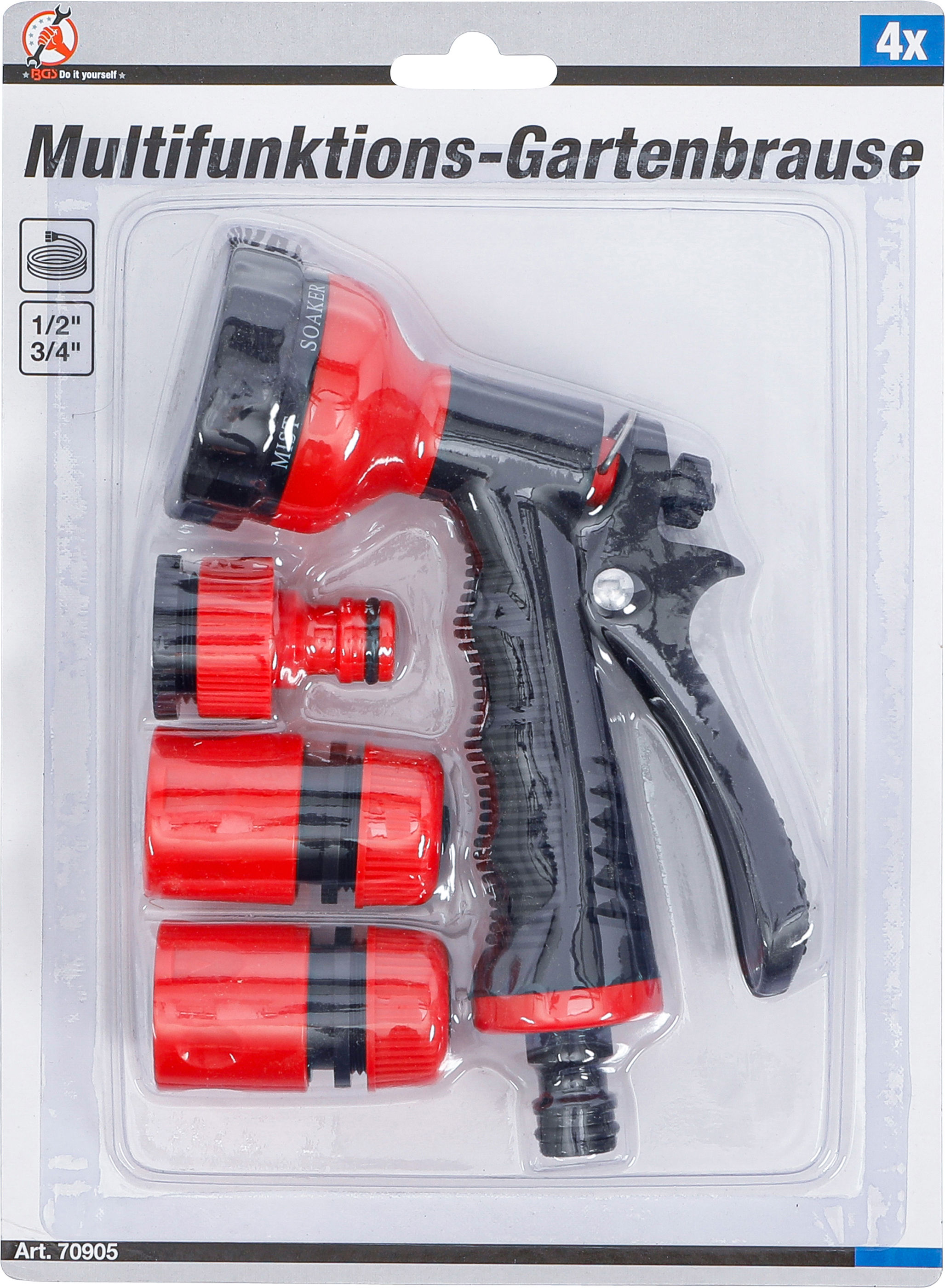 BGS Multifunktions-Garten-Handbrause | mit 6 Funktionen | 5-tlg.