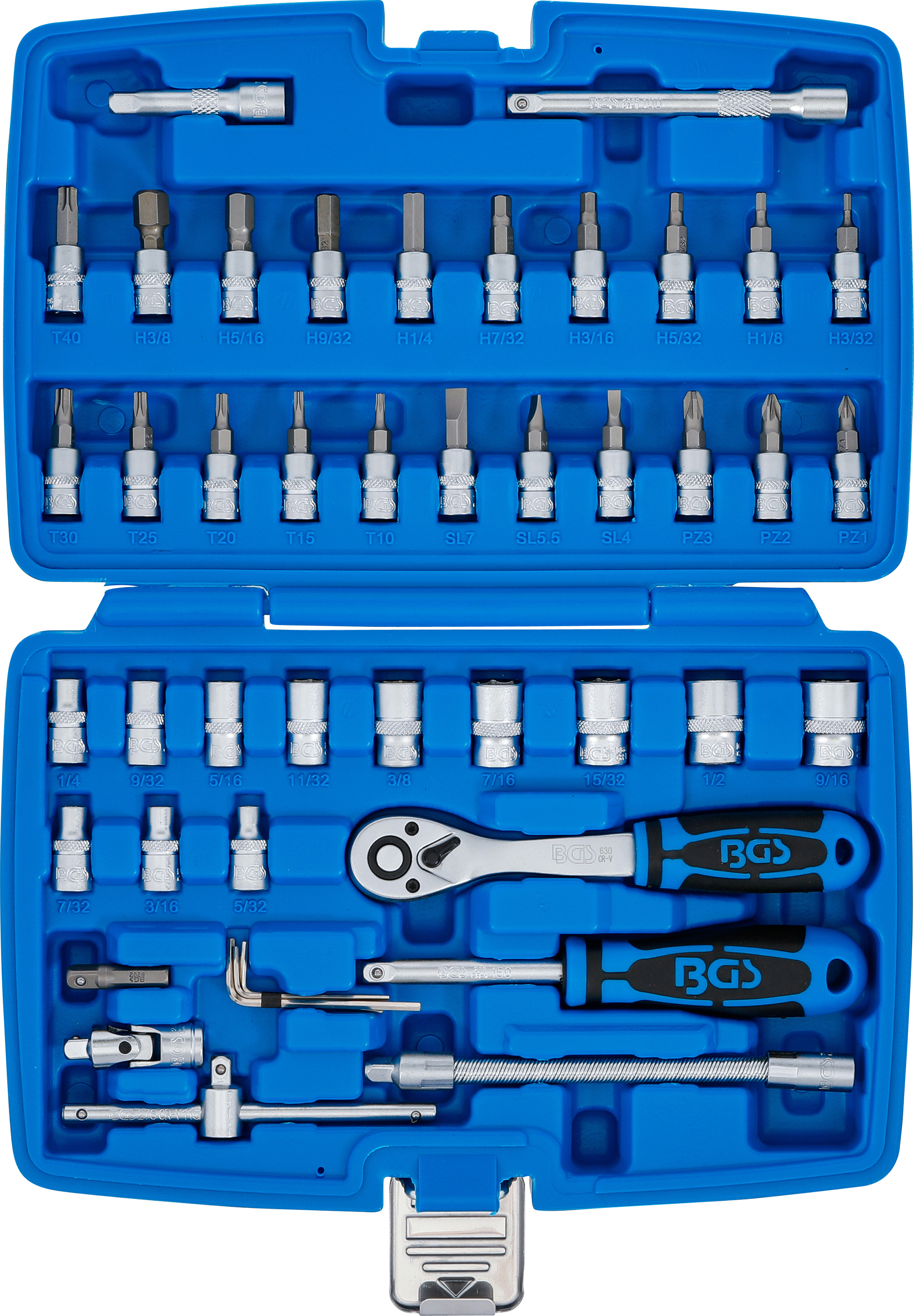 BGS Steckschlüssel-Satz | Antrieb 6,3 mm (1/4") | Zollgrößen | 46-tlg.