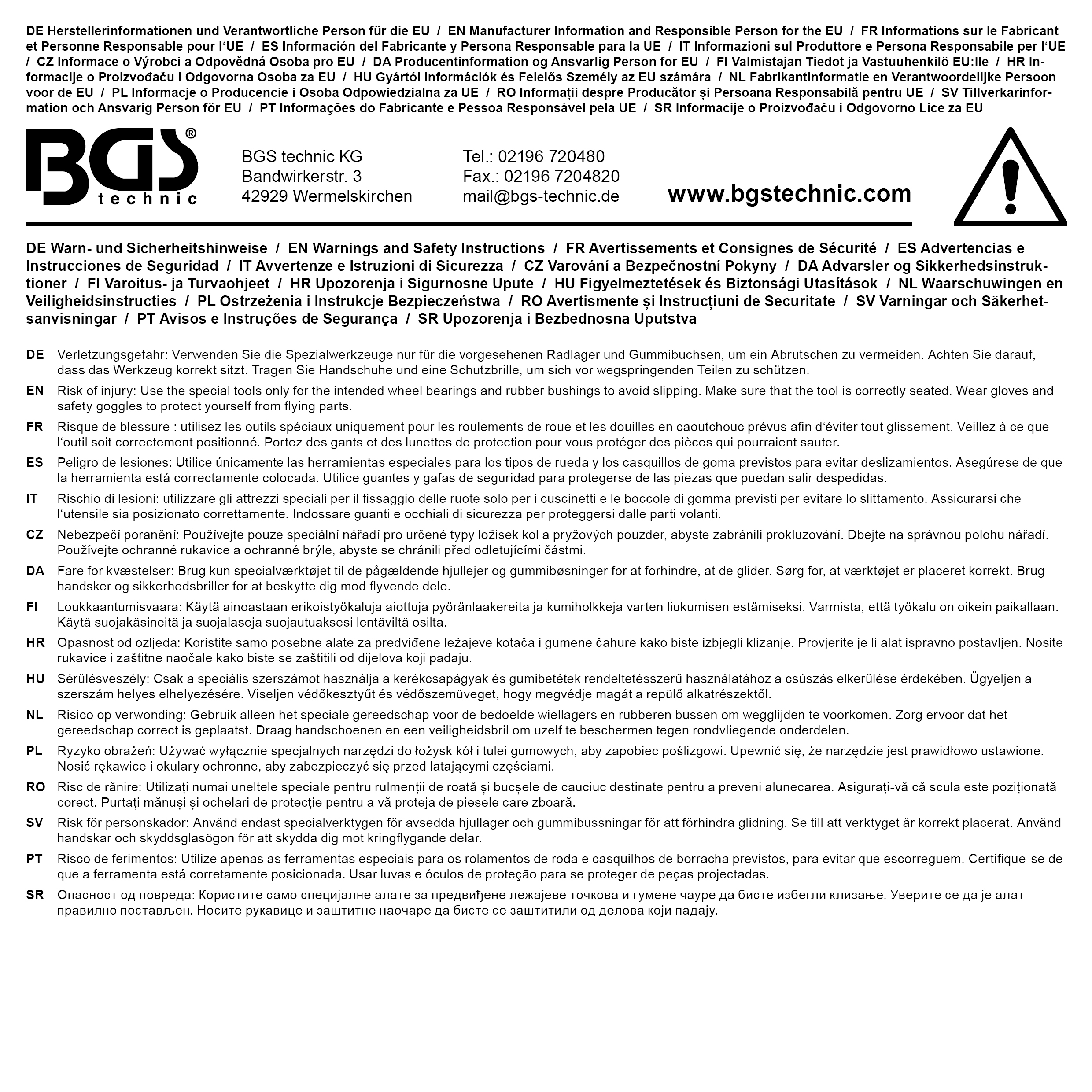 BGS Ersatzspindel für Art. 8270, 8321, 8322, 8324, 9086