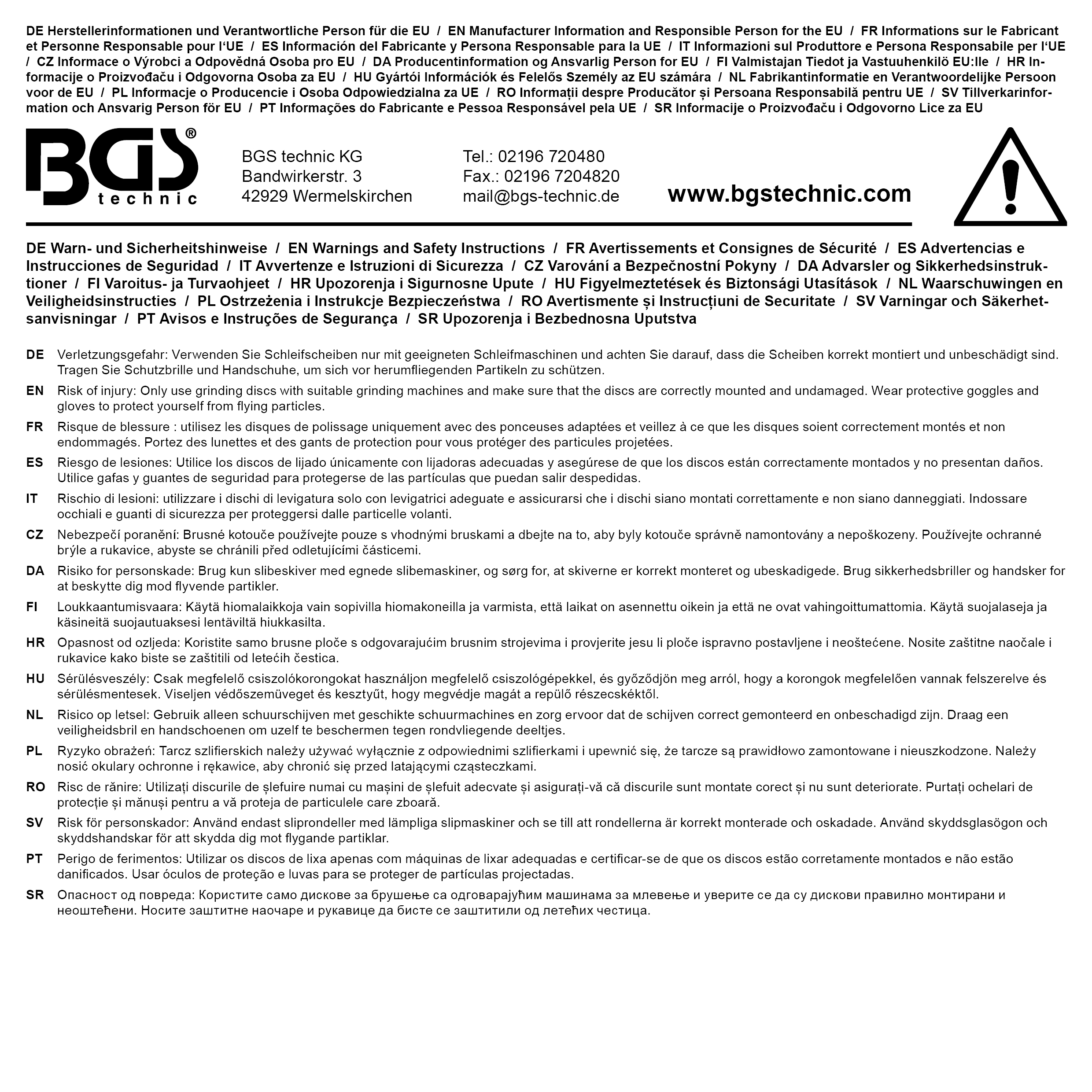 BGS Ersatz-Schleifscheibe | für Art. 74449 | 60 x 16 mm