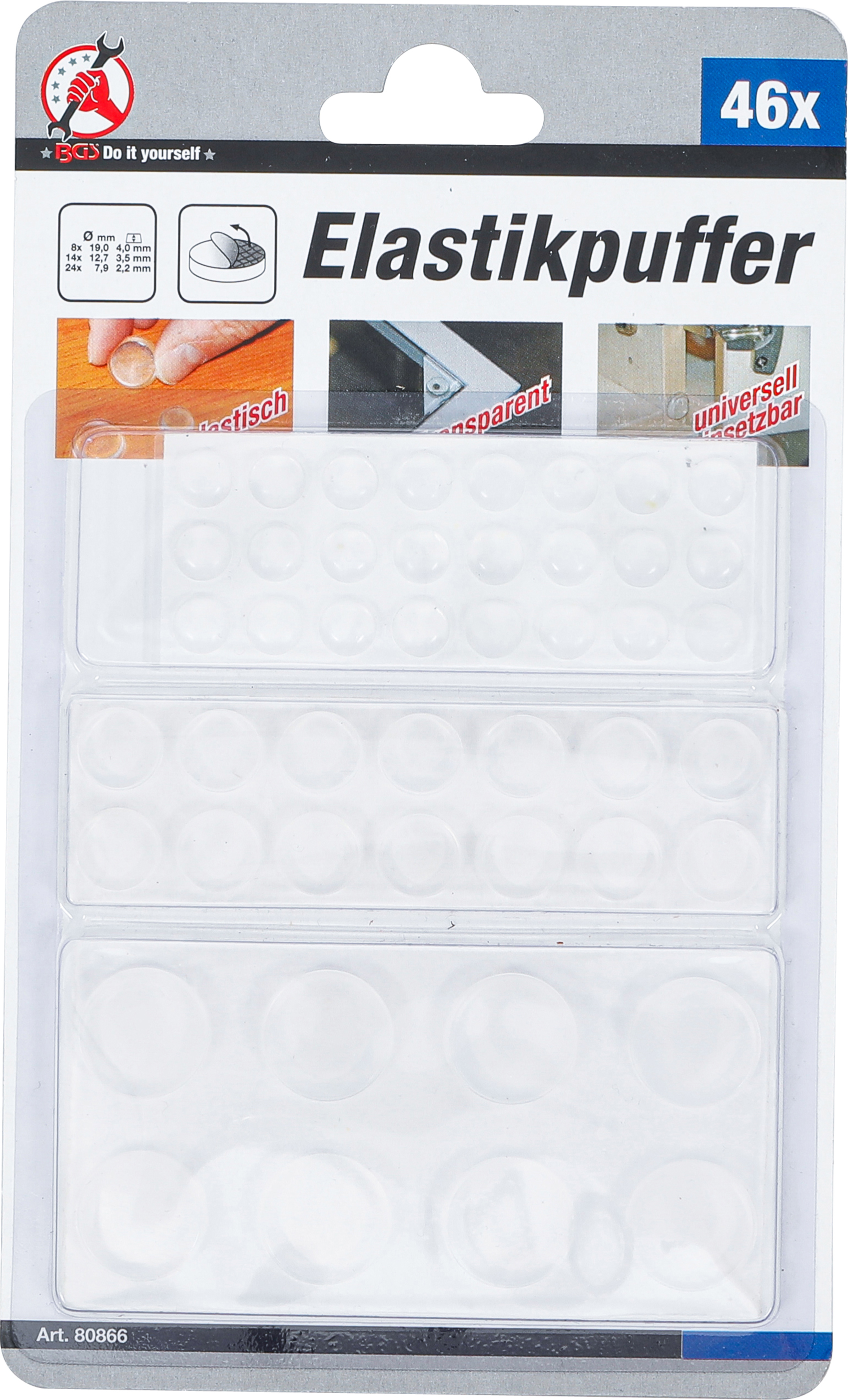 BGS Elastikpuffer-Satz | transparent | 46-tlg.