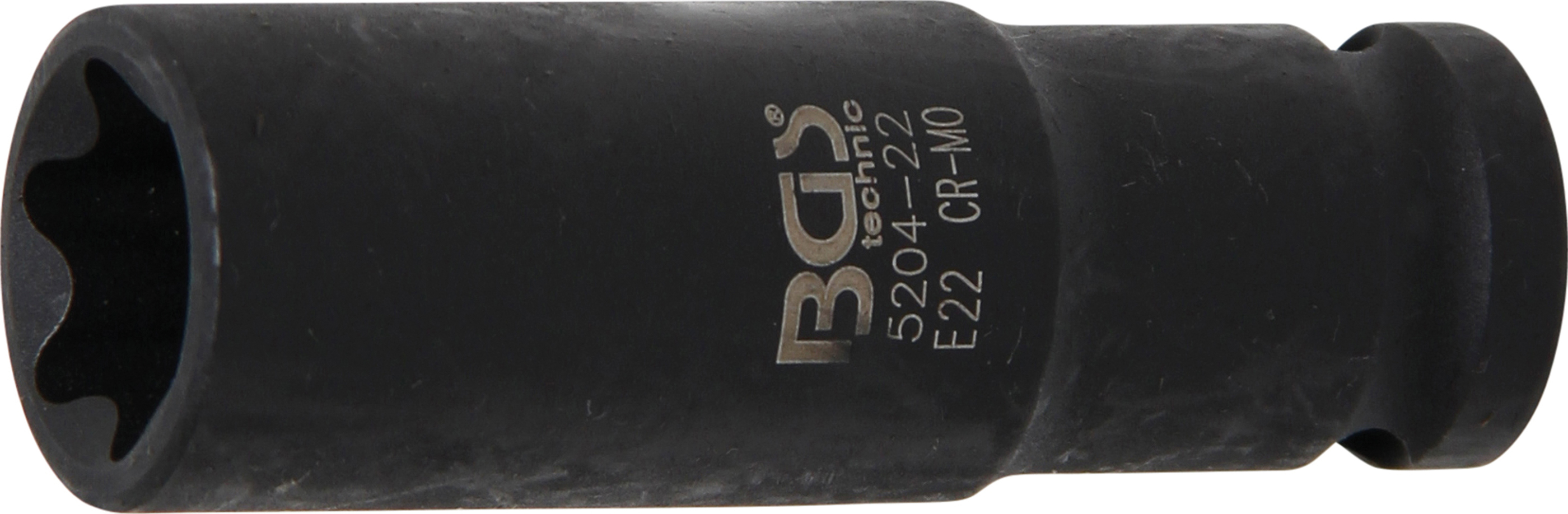 BGS Kraft-Steckschlüssel-Einsatz E-Profil, tief | Antrieb Innenvierkant 12,5 mm (1/2") | SW E22