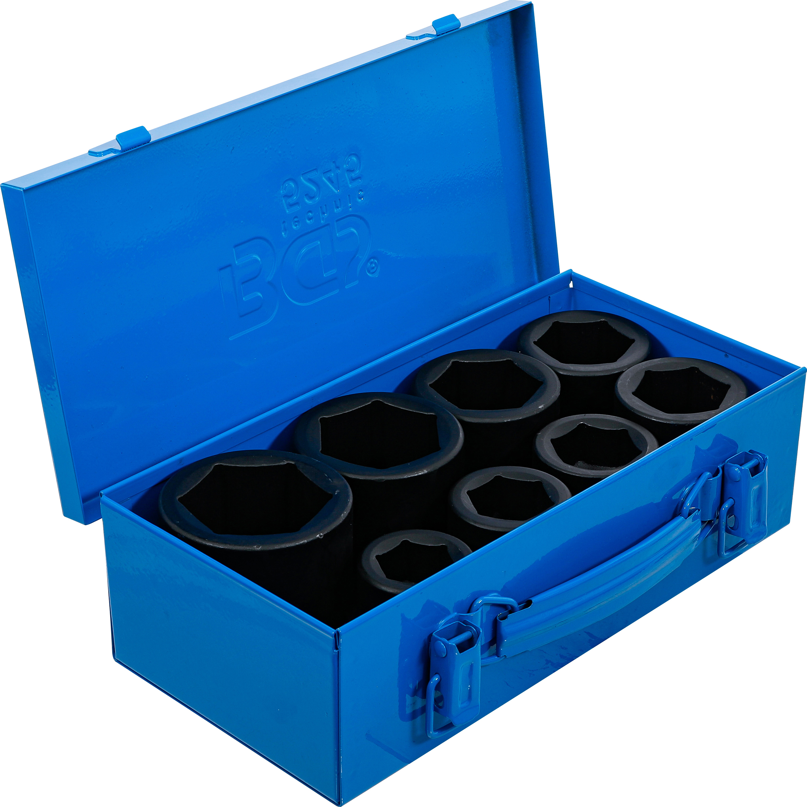 BGS Kraft-Steckschlüssel-Einsatz-Satz Sechskant | Antrieb Innenvierkant 25 mm (1") | SW 27 - 50 mm | 8-tlg.