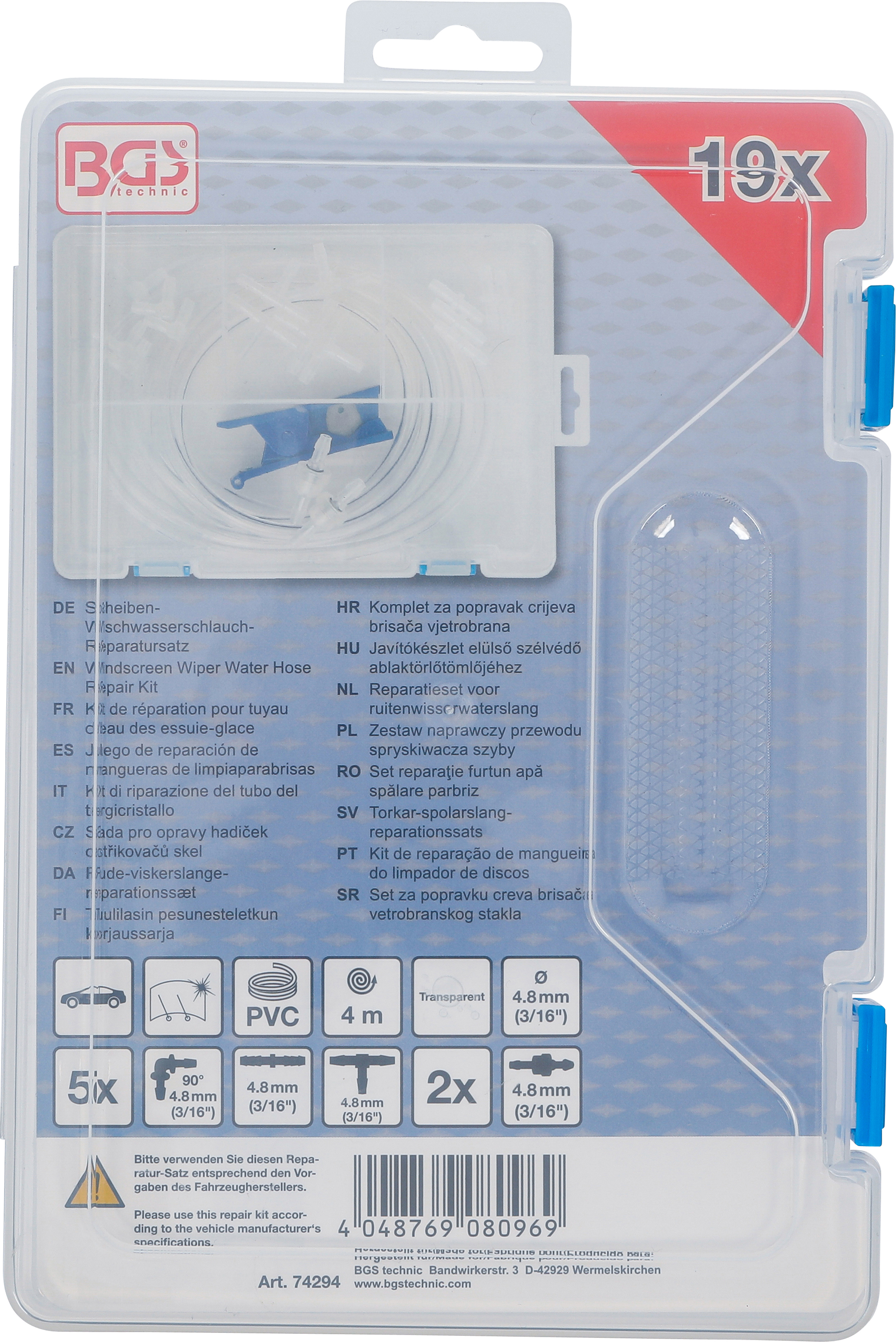BGS Scheiben-Wischwasserschlauch-Reparatursatz | 19-tlg.