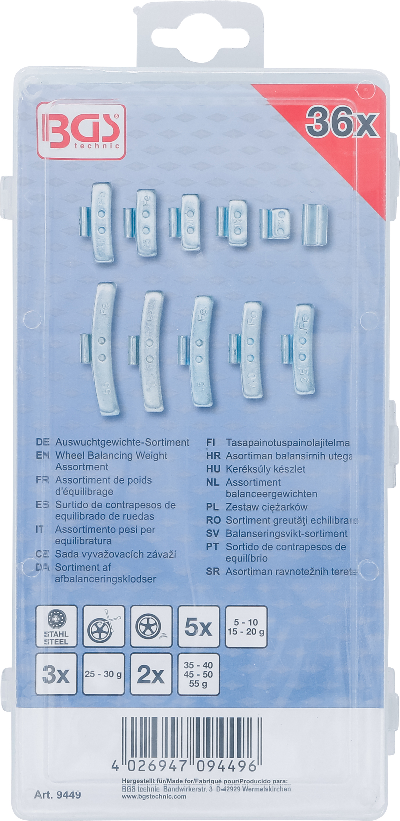BGS Auswuchtgewichte-Sortiment | 36-tlg.
