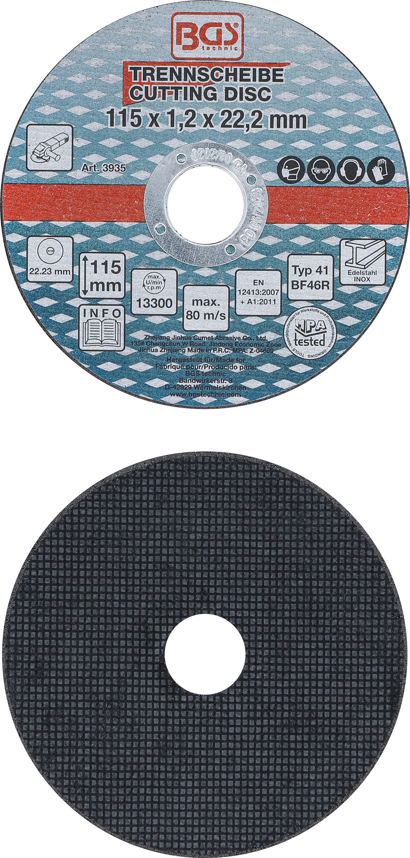 BGS Trennscheiben für Edelstahl | Ø 115 x 1,0 x 22,2 mm | 5-tlg.