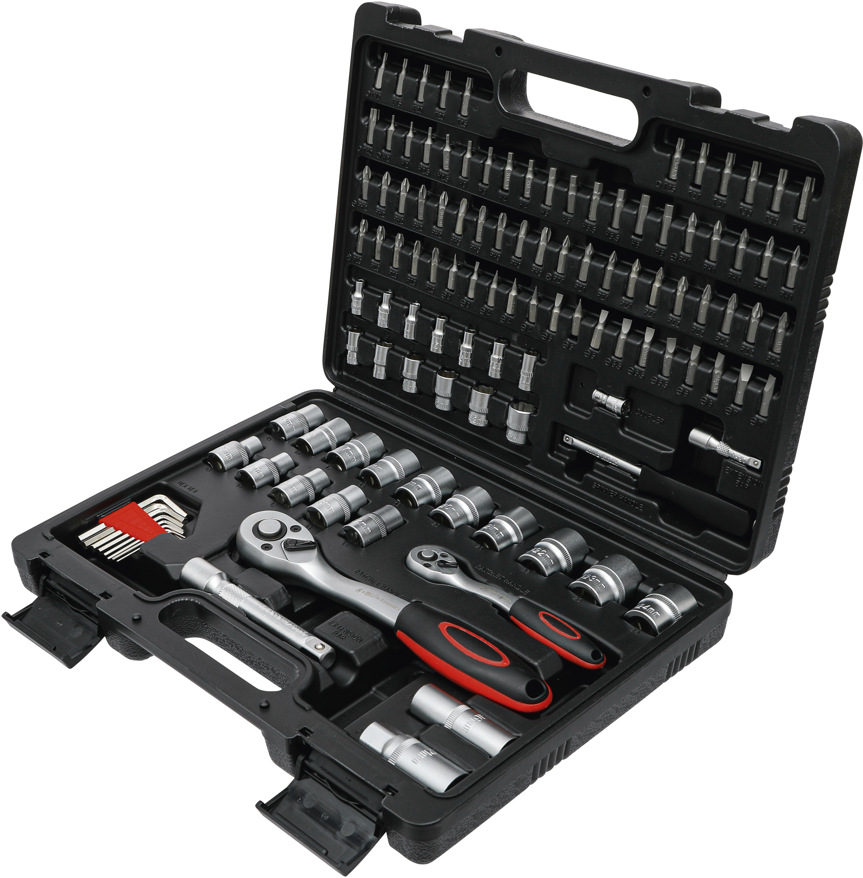 BGS Steckschlüssel-Satz Wellenprofil | Antrieb 6,3 mm (1/4") / 12,5 mm (1/2") | 115-tlg.