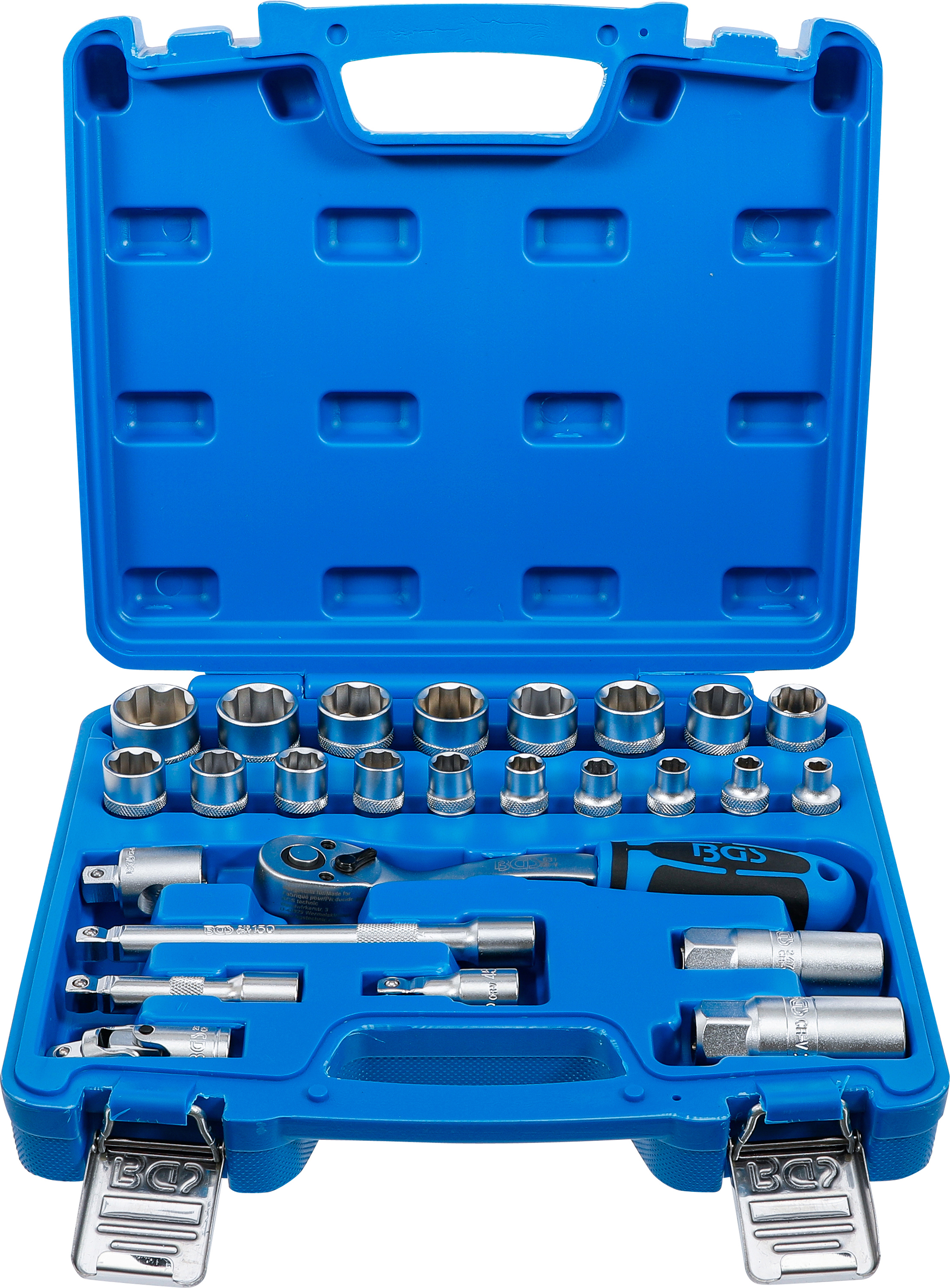 BGS Steckschlüssel-Satz Wellenprofil | Antrieb 10 mm (3/8") | 26-tlg.