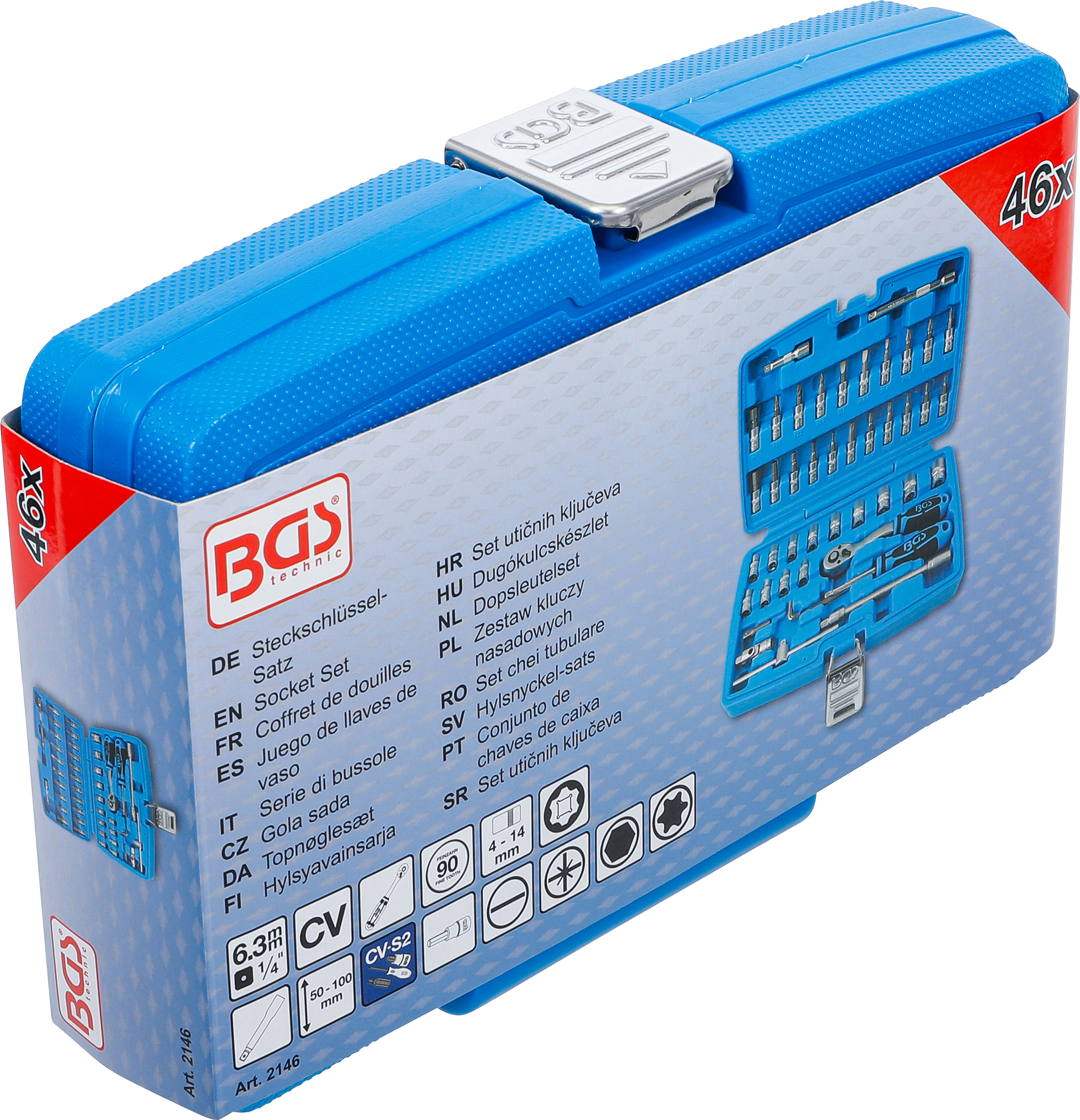 BGS Steckschlüssel-Satz | Antrieb 6,3 mm (1/4") | 46-tlg.