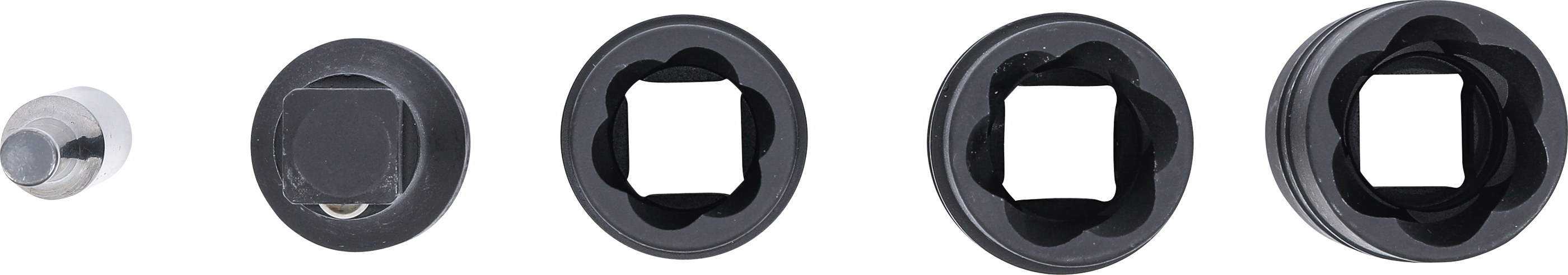 BGS Kraft-Spezial-Steckschlüssel-Wendeeinssatz-Satz | Sechskant & Schraubendreher 17 - 19 - 21 mm | 12,5 mm (1/2") | 3-tlg.
