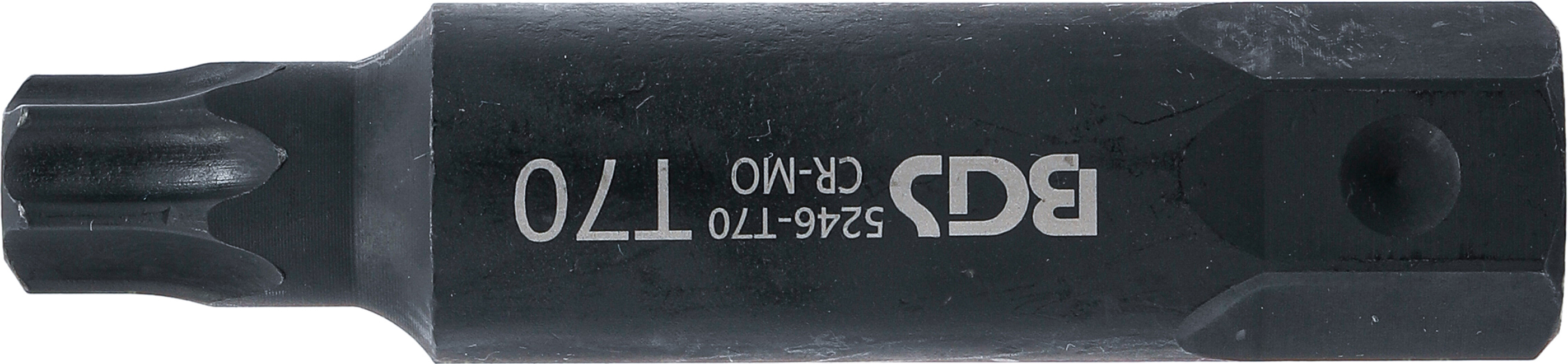 BGS Bit | Länge 100 mm | Antrieb Außensechskant 22 mm | T-Profil (für Torx) T70