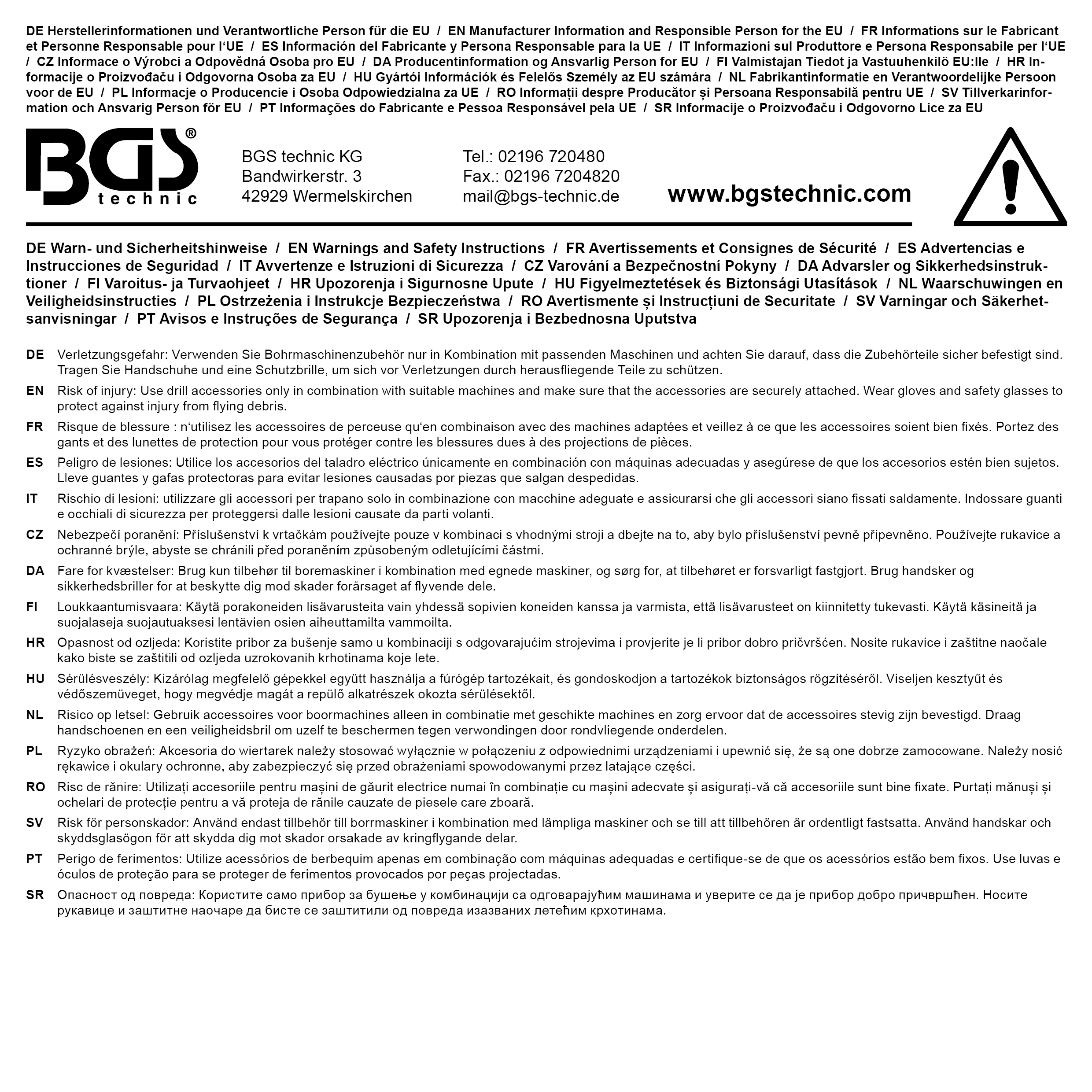 BGS Schnellspannbohrfutter | Metallausführung | Antrieb Außensechskant 6,3 mm (1/4") x 20 UNF | 1,5 - 13 mm
