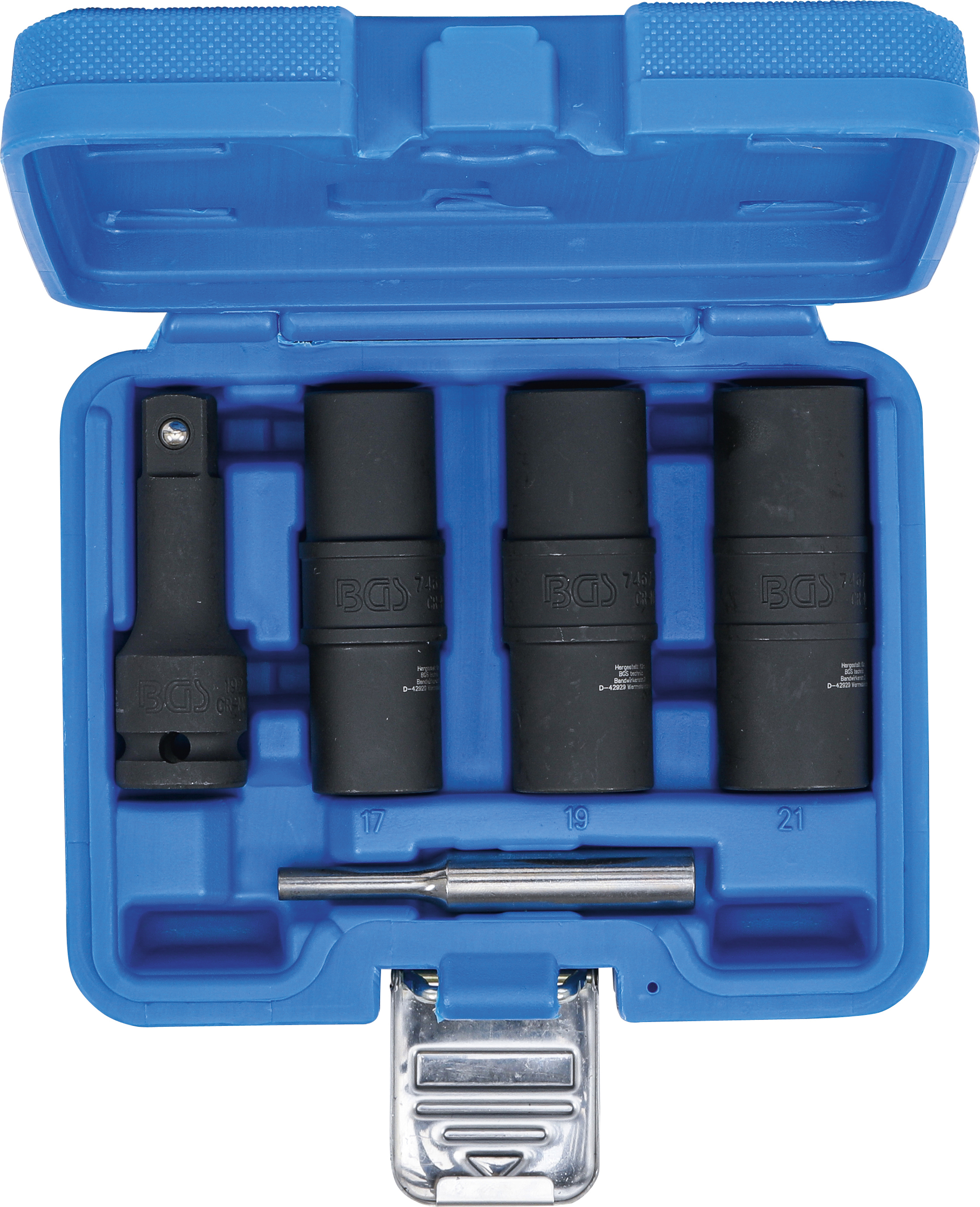 BGS Kraft-Spezial-Steckschlüssel-Wendeeinssatz-Satz | Sechskant & Schraubendreher 17 - 19 - 21 mm | 12,5 mm (1/2") | 3-tlg.
