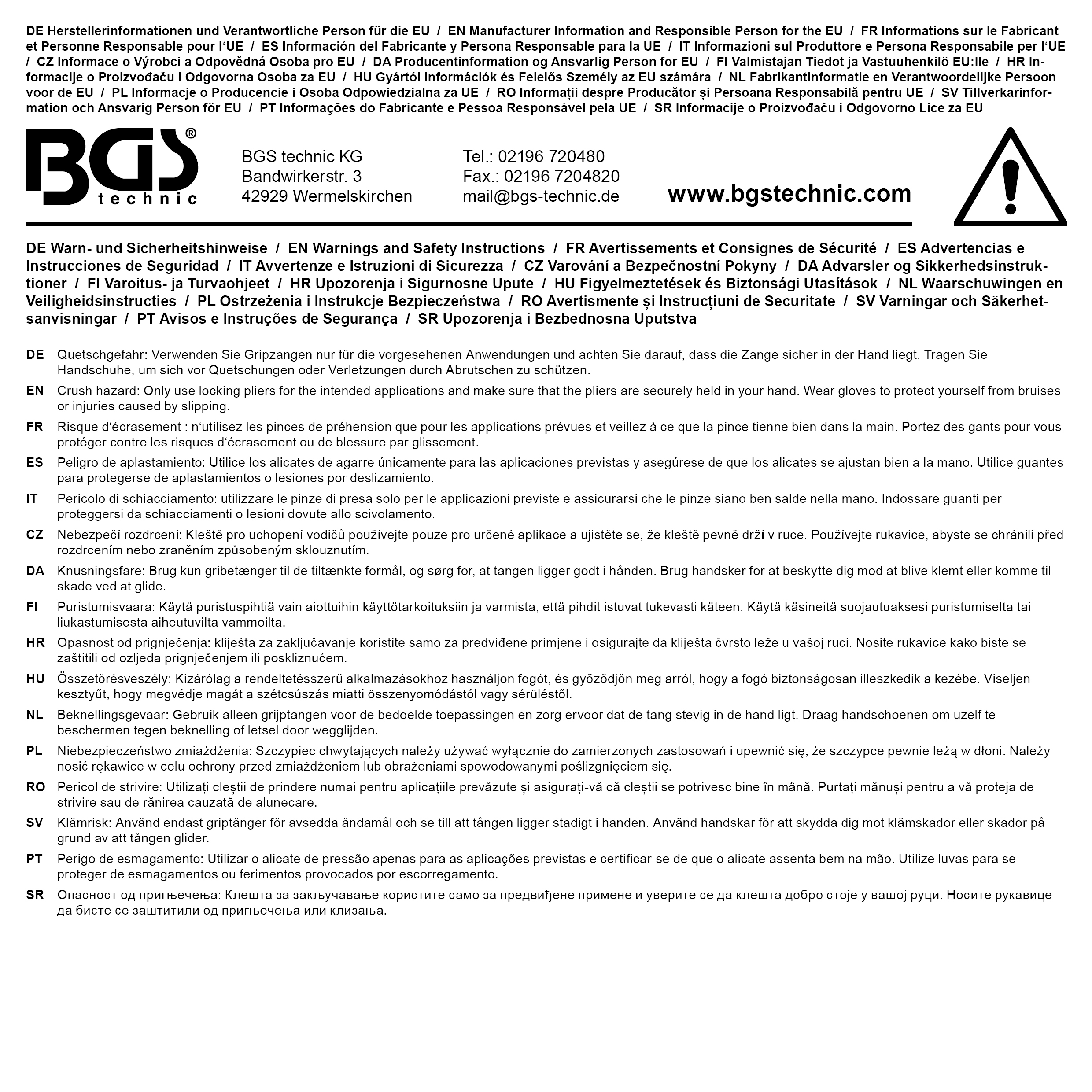 BGS Karosserie-Gripzangen-Satz | 16-tlg.