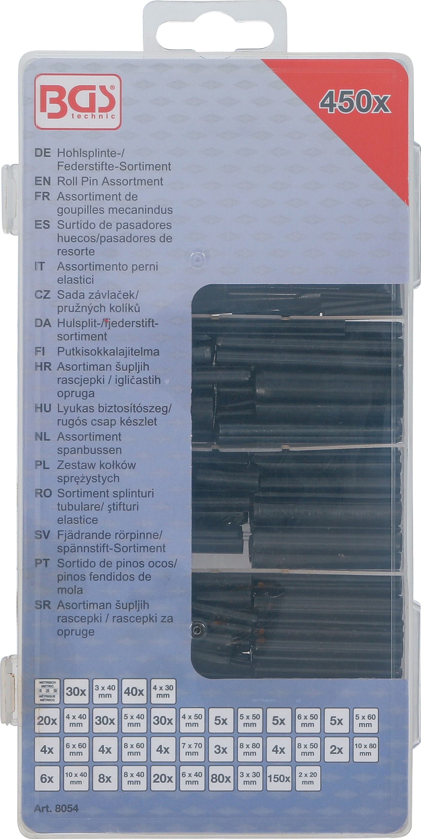 BGS Hohlsplinte-/Federstifte-Sortiment | 450-tlg.
