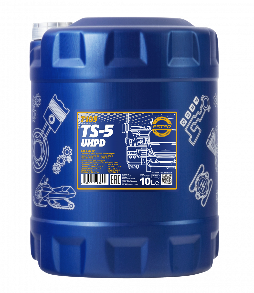 10W-40 Mannol 7105 TS-5 UHPD Motoröl 10 Liter
