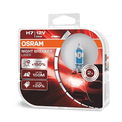 Osram H7 Night Breaker Laser 64210 NL PX26d 12V 55W Autolampe Halogen Duo Box
