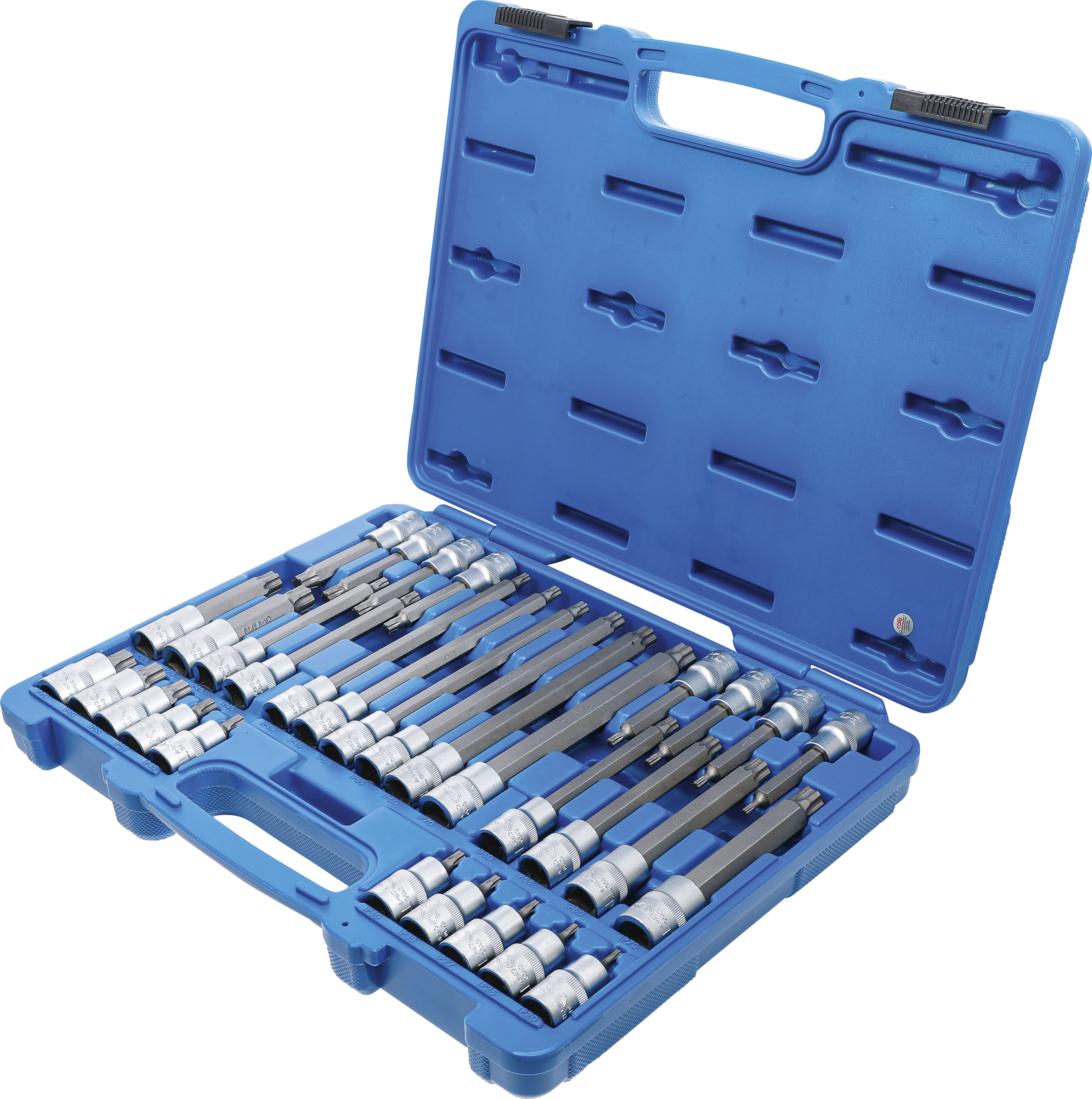 BGS Bit-Einsatz-Satz | Antrieb Innenvierkant 12,5 mm (1/2") | TP-Profil (für Torx Plus) TP20 - TP70 | 32-tlg.
