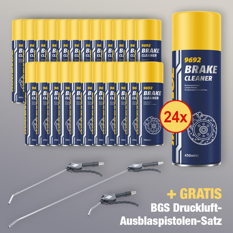 Mannol Bremsenreiniger Super DEAL + BGS Druckluft Ausblaspistolen Satz GRATIS