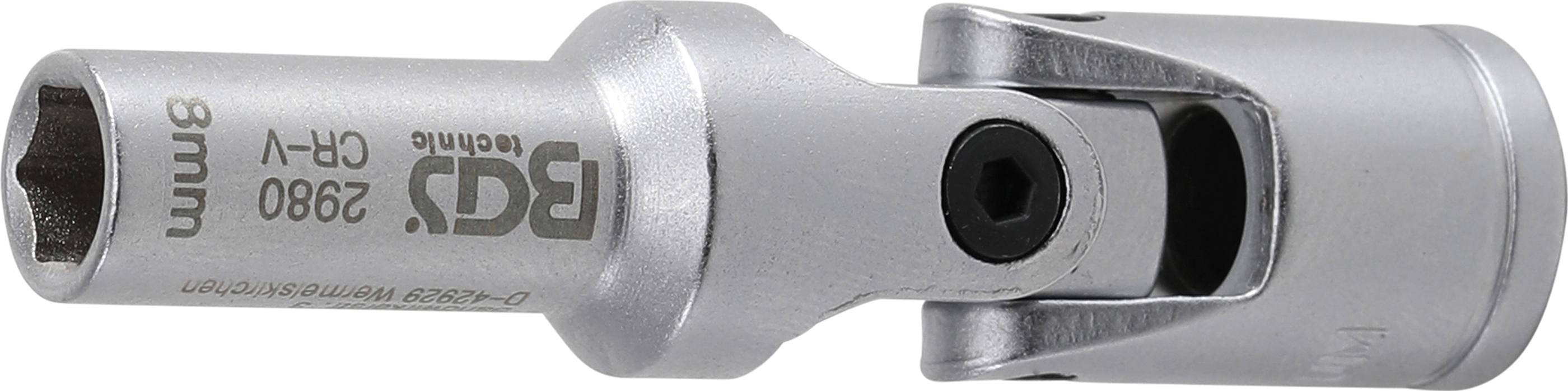 BGS Glühkerzen-Gelenk-Einsatz Sechskant | Antrieb Innenvierkant 10 mm (3/8") | SW 8 mm