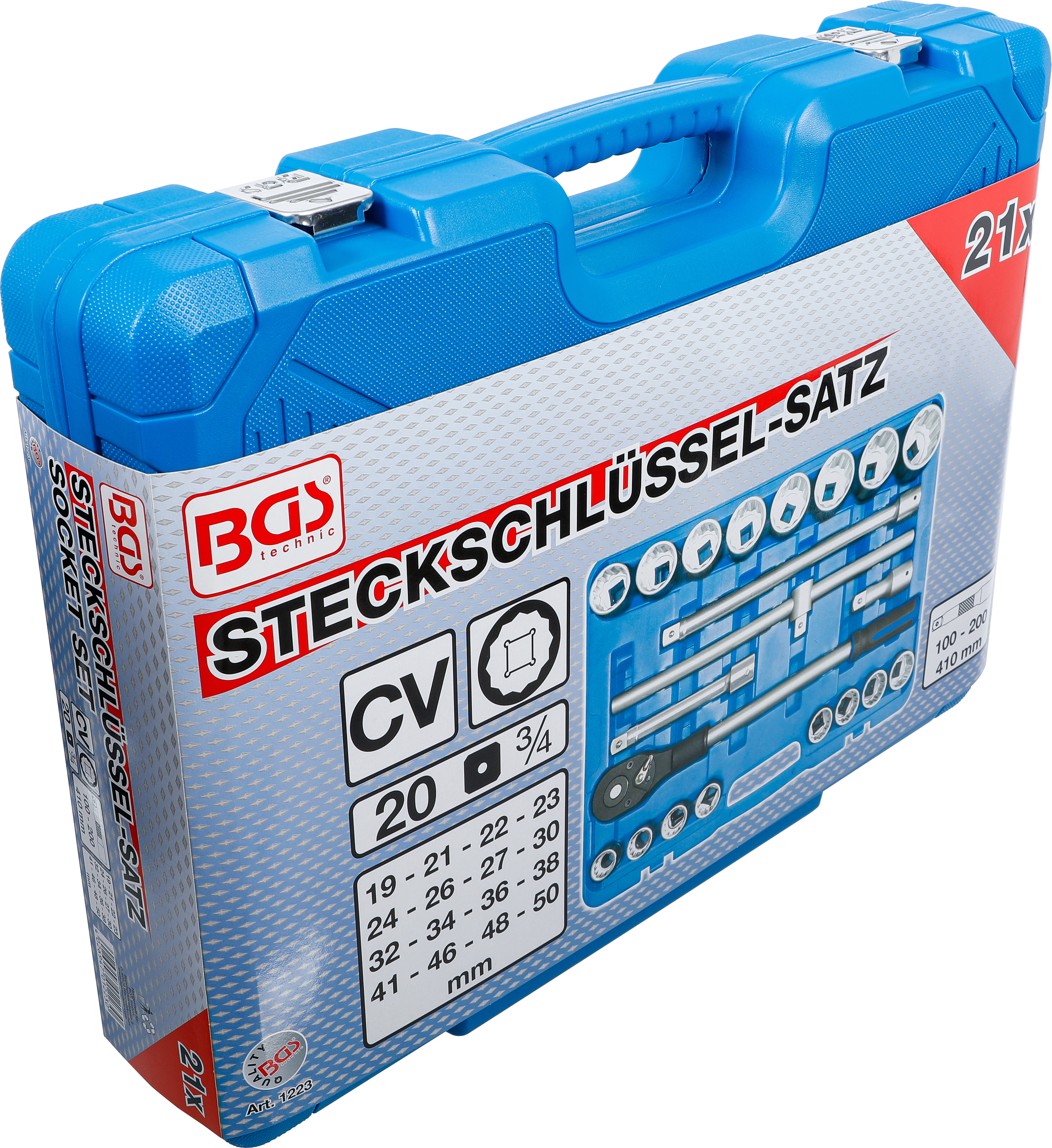 BGS Steckschlüssel-Satz Zwölfkant | Antrieb 20 mm (3/4") | 21-tlg.