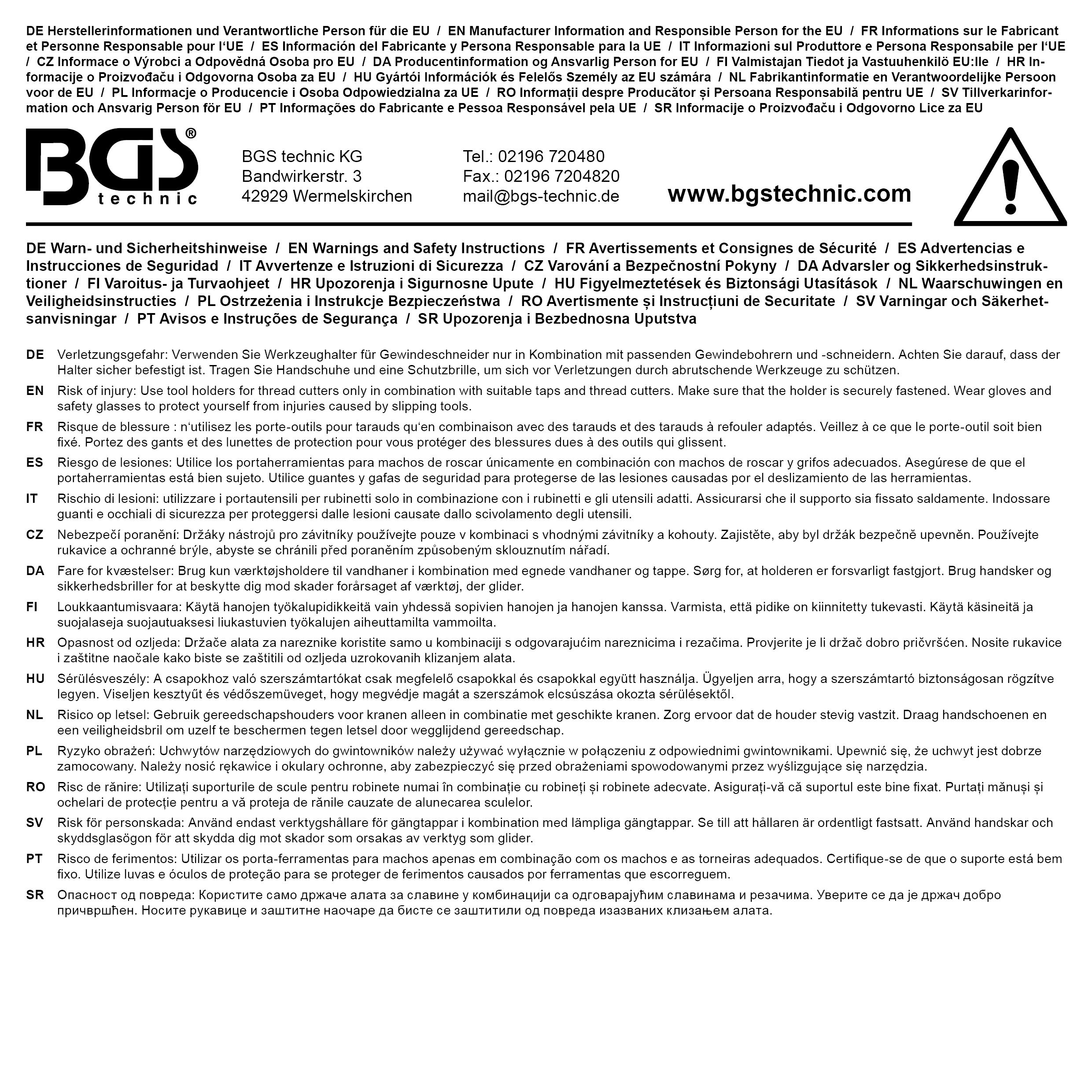 BGS Schneideisenhalter | #2 | 20 x 7 mm