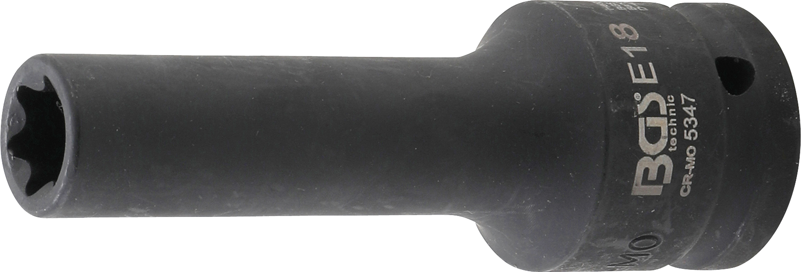 BGS Kraft-Steckschlüssel-Einsatz E-Profil, tief | Antrieb Innenvierkant 20 mm (3/4") | SW E18