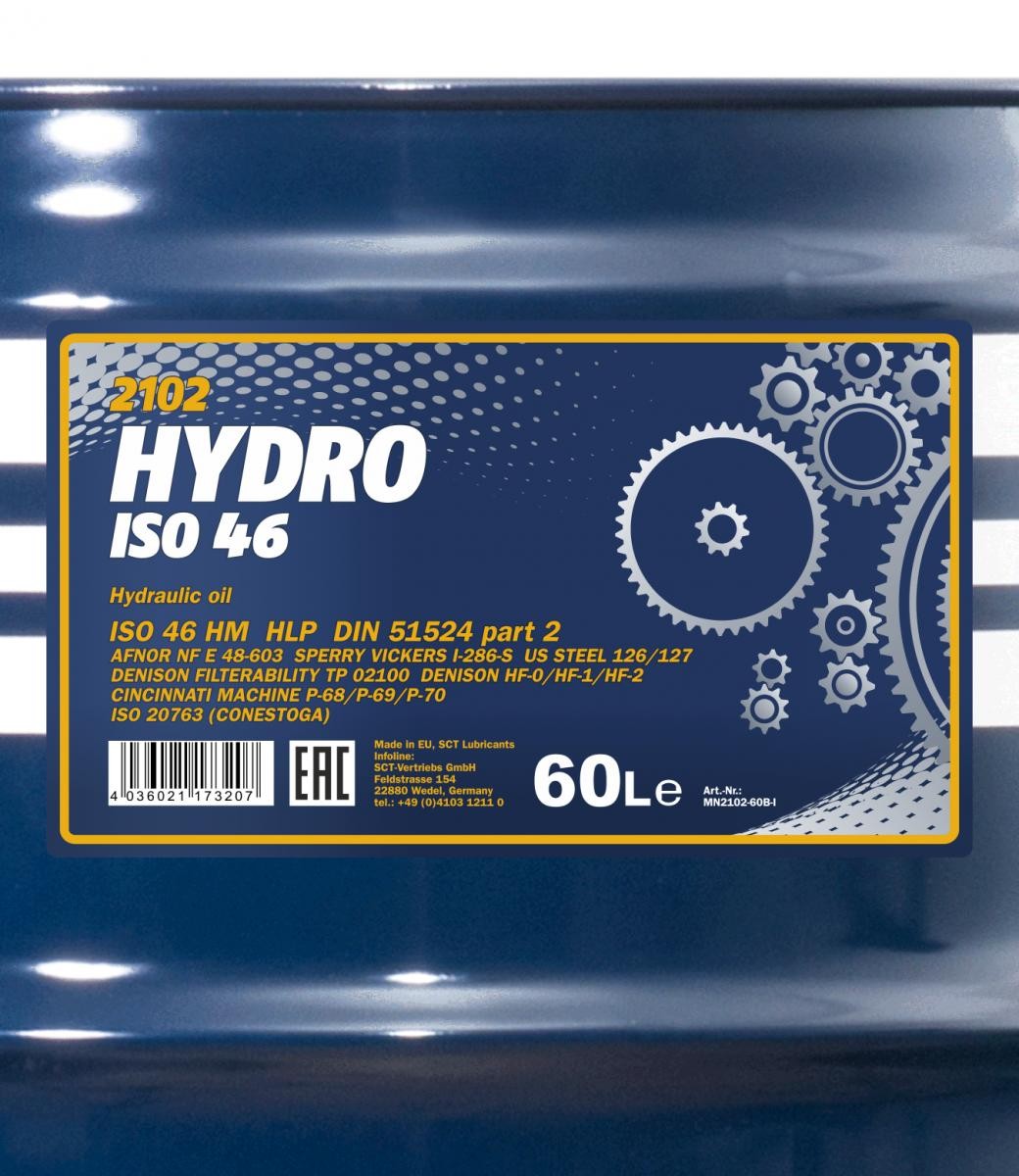 Mannol 2102 Hydro ISO 46 Hydrauliköl 60 Liter