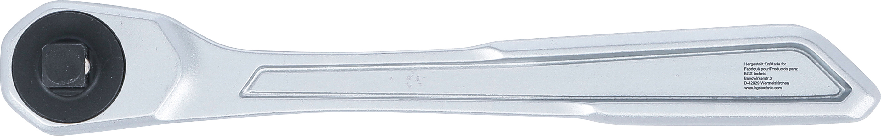 BGS Umschaltknarre | extra flach | feinverzahnt | Abtrieb Außenvierkant 10 mm (3/8")