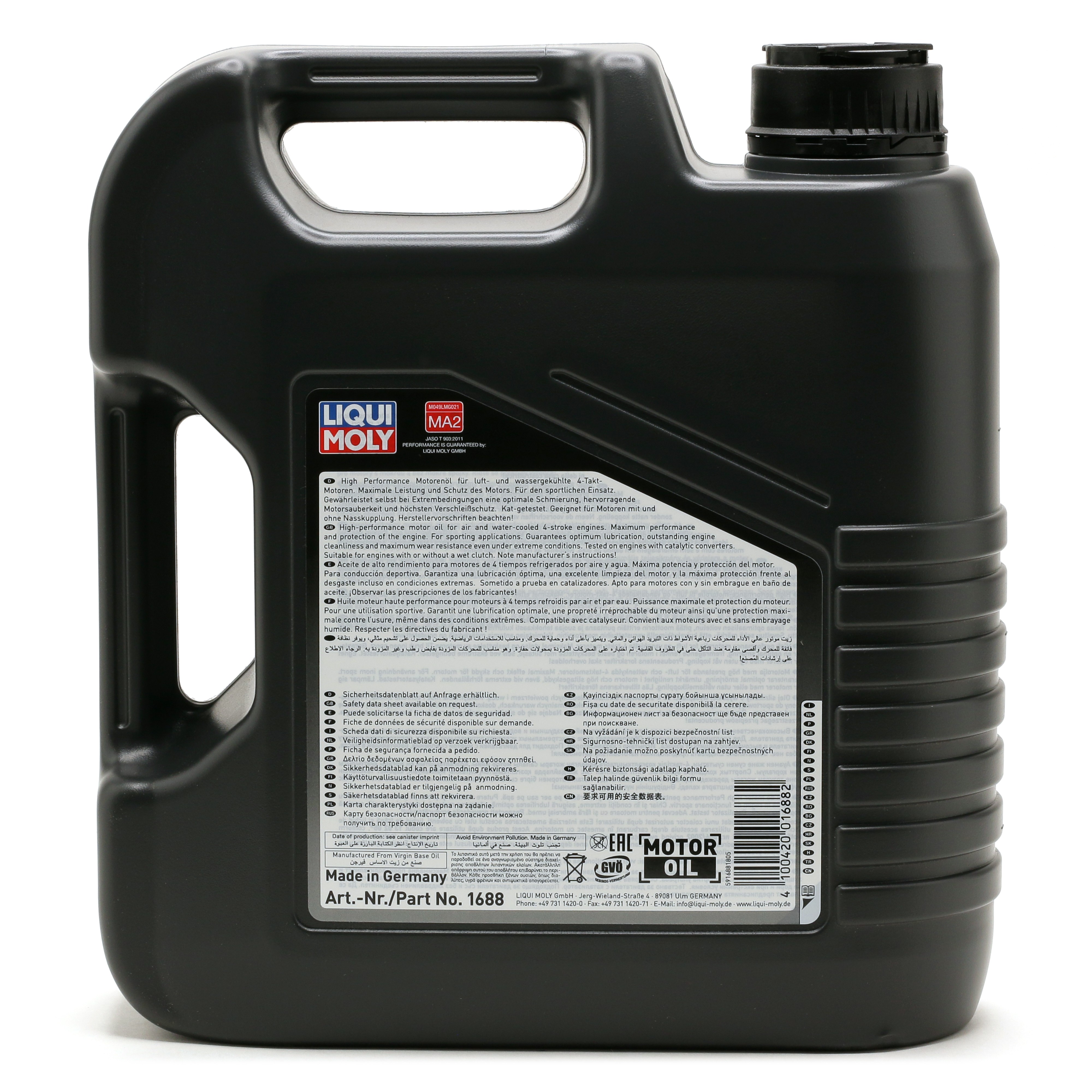 10W-30 Liqui Moly 1688 Street Motorbike 4T Motorrad Motoröl 4 Liter