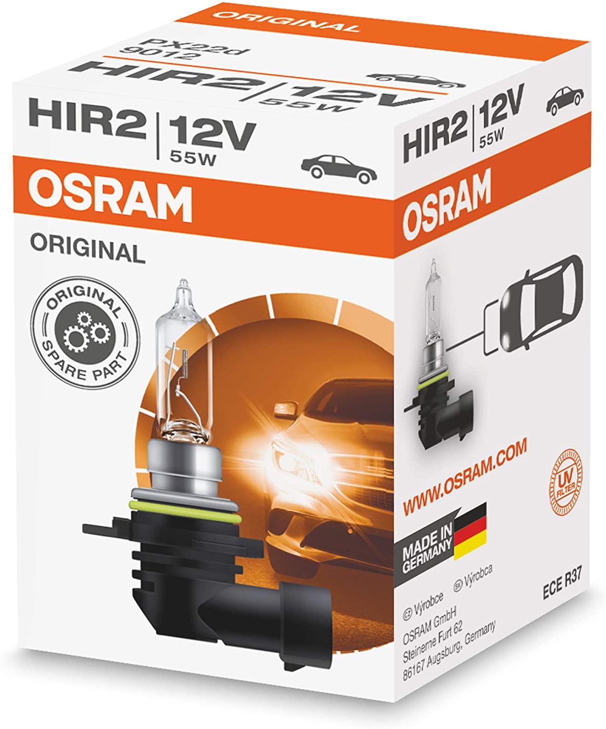 Osram HIR2 Original 9012 PX22d 12V 55W Autolampe Nebelscheinwerfer