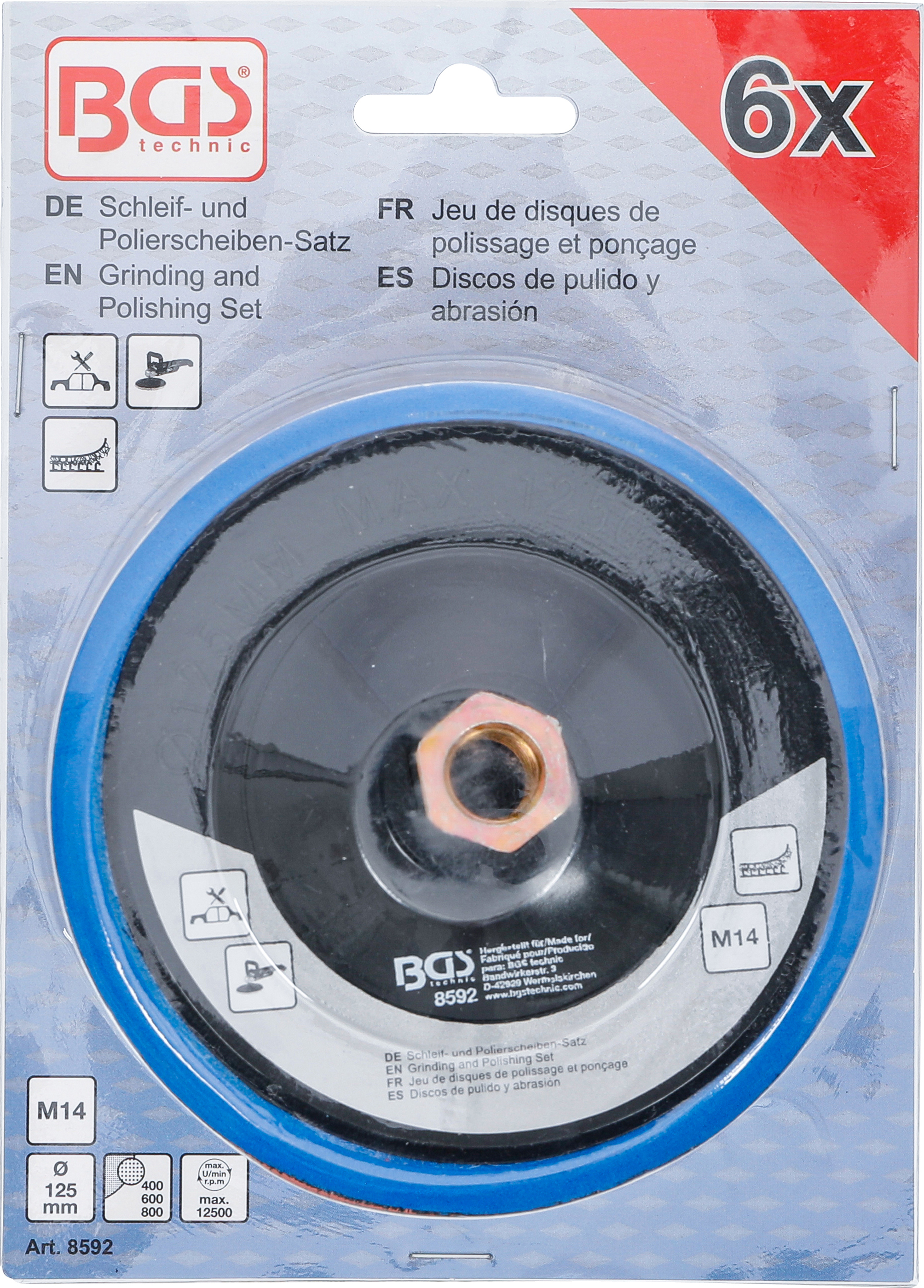 BGS Schleif- und Polierscheiben-Satz | Ø 125 mm